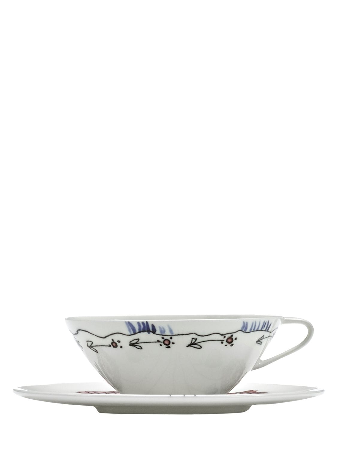 Shop Marni By Serax Set Of 2 Anemone Milk Cups & Saucers In Multicolor