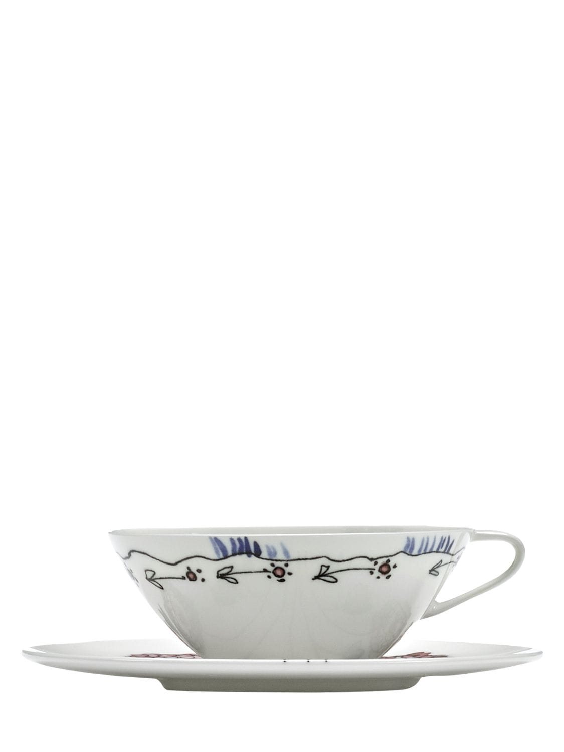Marni By Serax Set Of 2 Anemone Milk Cups & Saucers In Multicolor