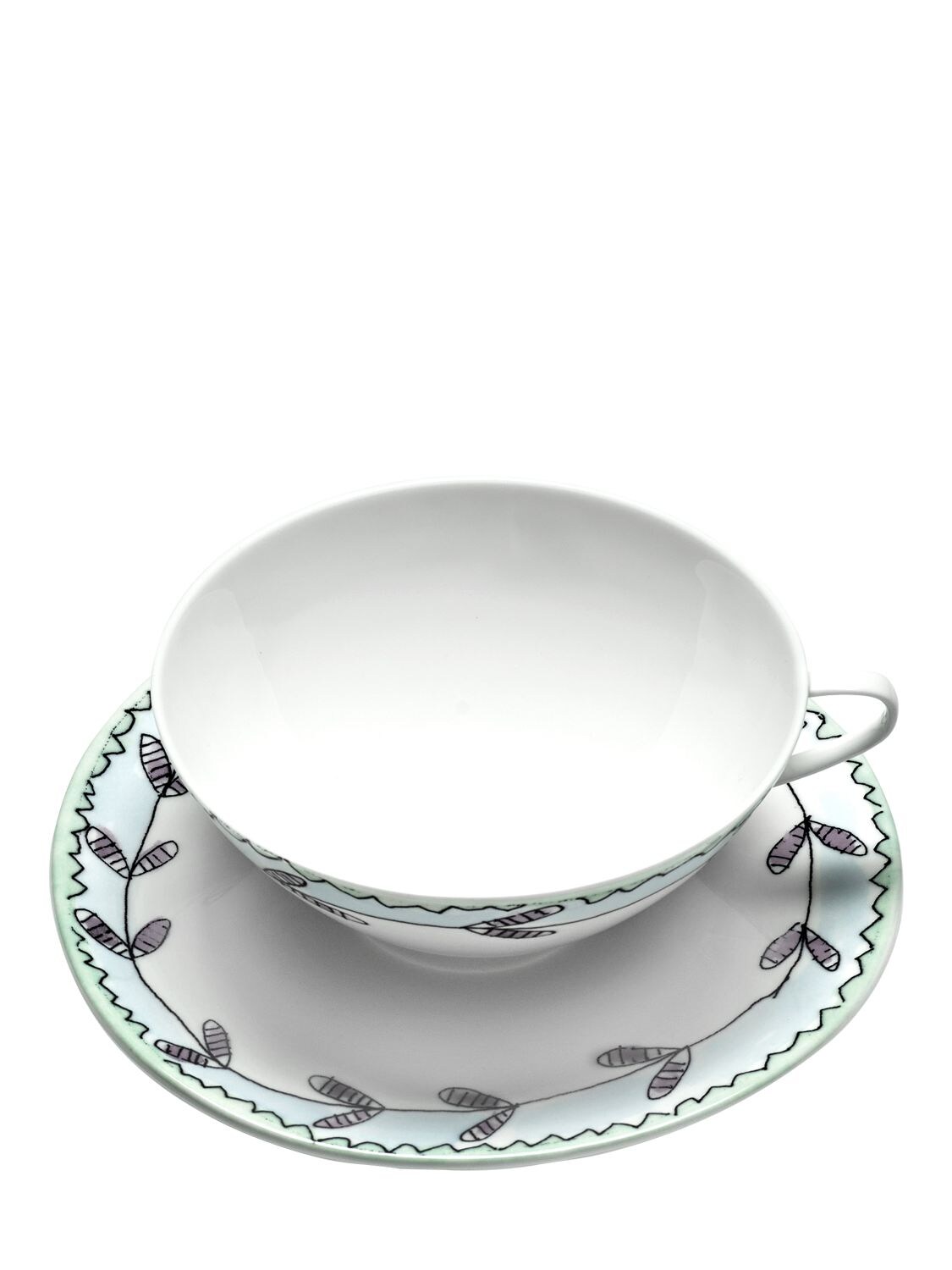 Shop Marni By Serax Set Of 2 Blossom Milk Teacups & Saucers In White