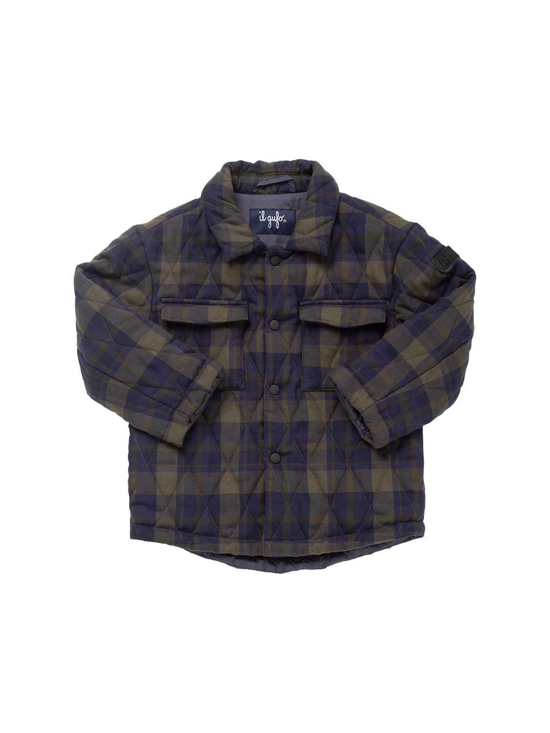 Flannel Cotton Blend Puffer Jacket – KIDS-BOYS > CLOTHING > DOWN JACKETS