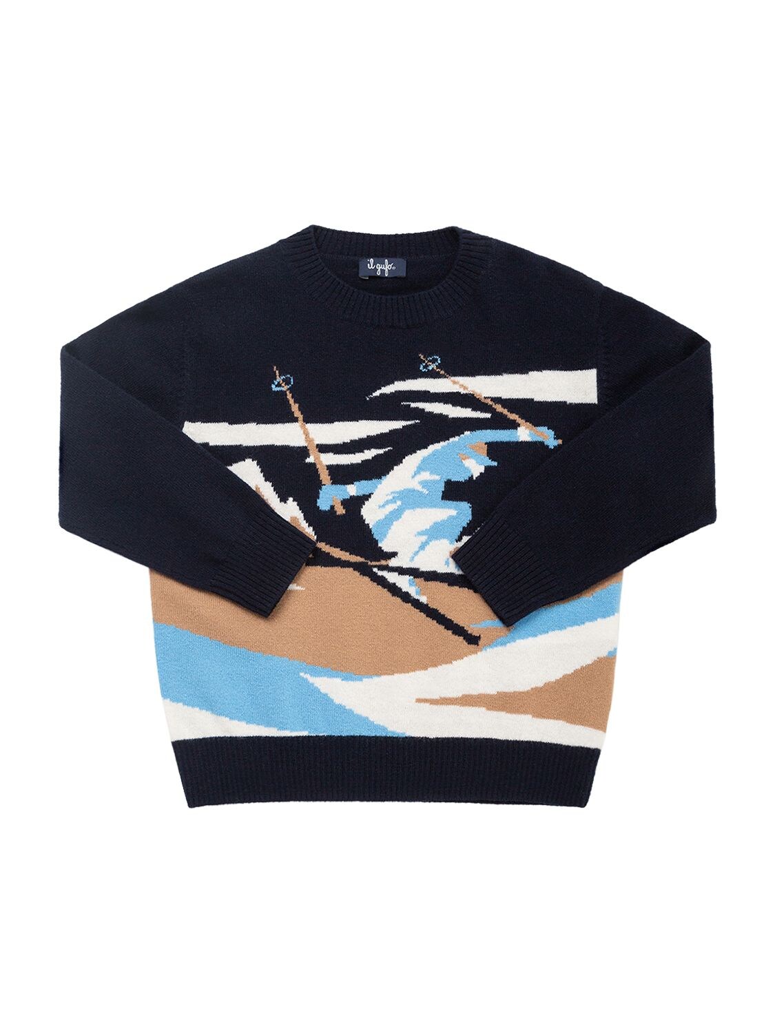 IL GUFO SKIER INTARSIA WOOL KNIT SWEATER