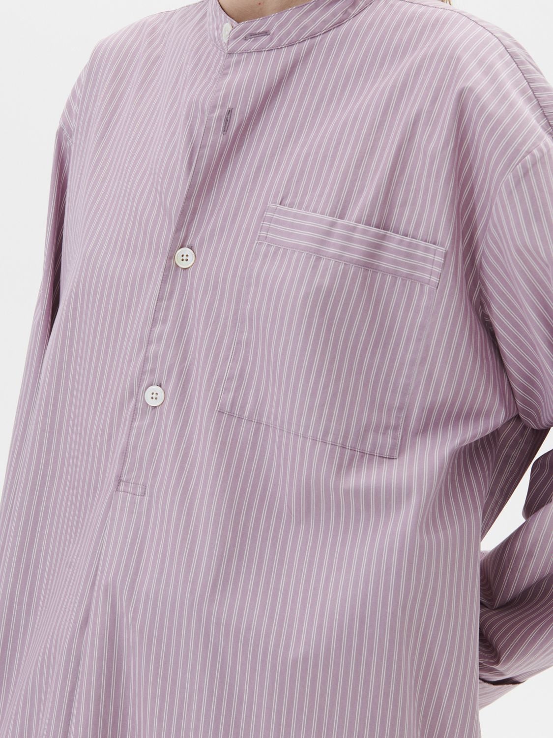 Shop Birkenstock Tekla Buttoned Cotton Kaftan Shirt In Purple