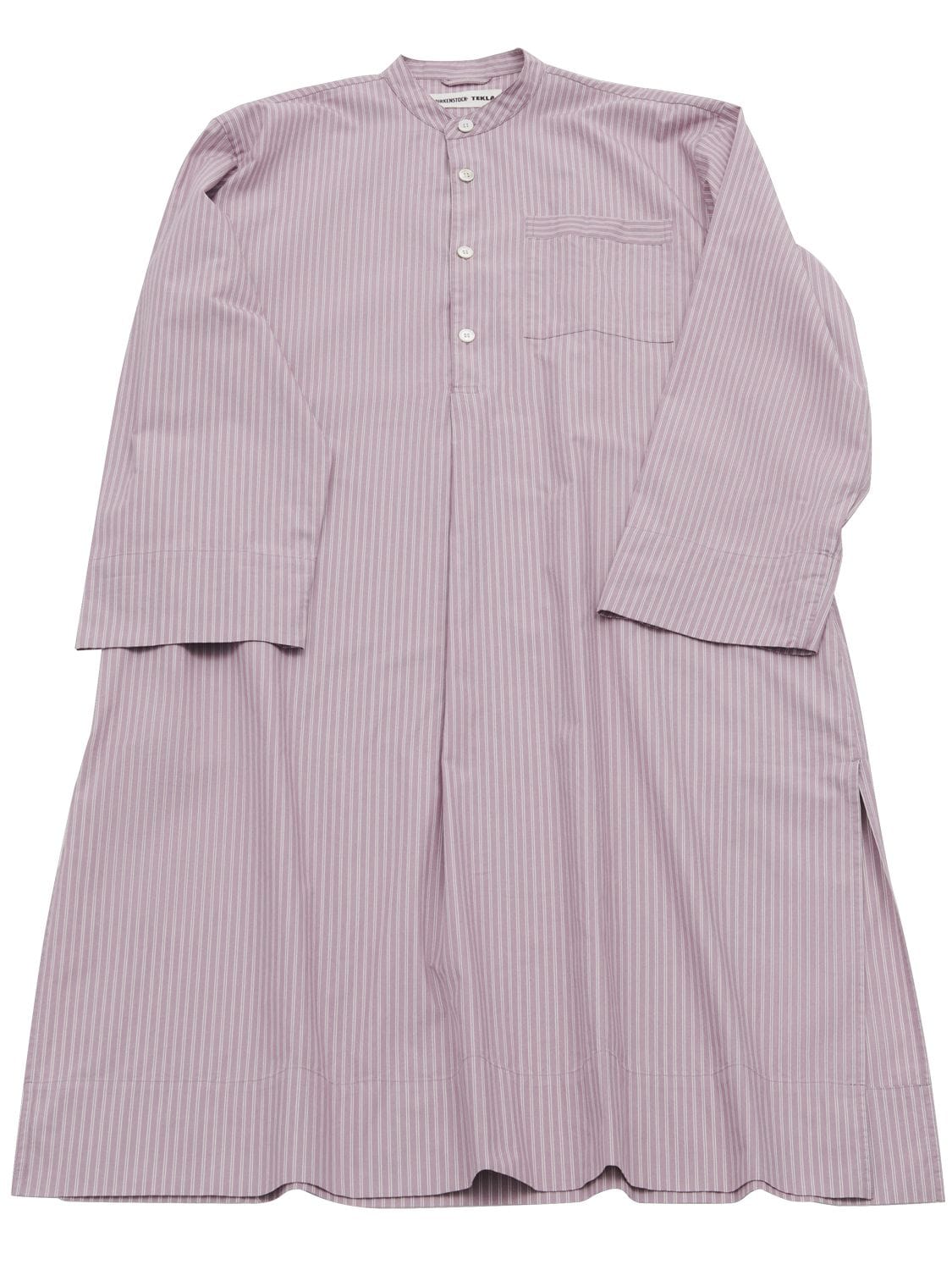 Shop Birkenstock Tekla Buttoned Cotton Kaftan Shirt In Purple