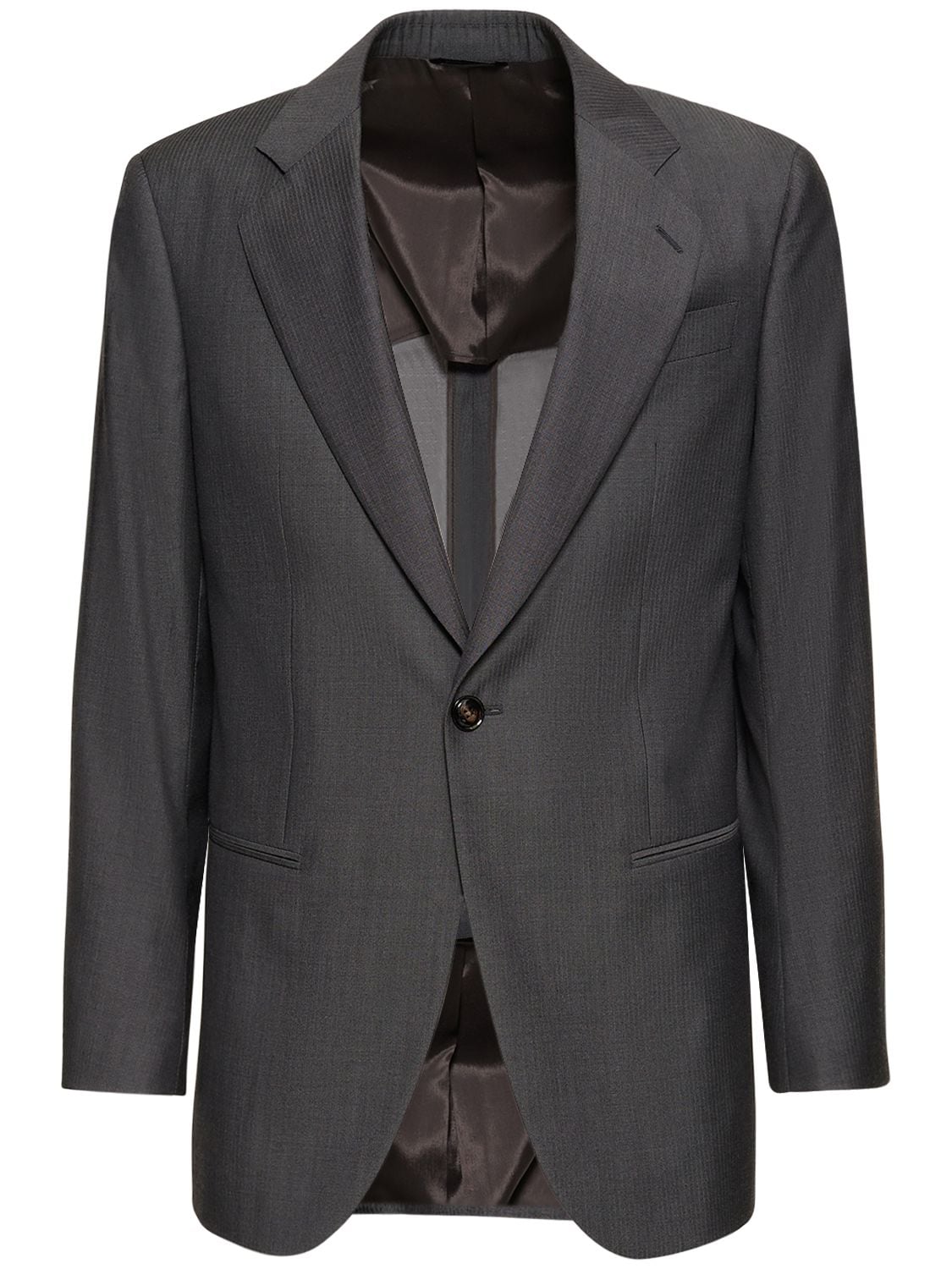 Giorgio Armani Man Suit Jacket Lead Size 38 Virgin Wool In Blue