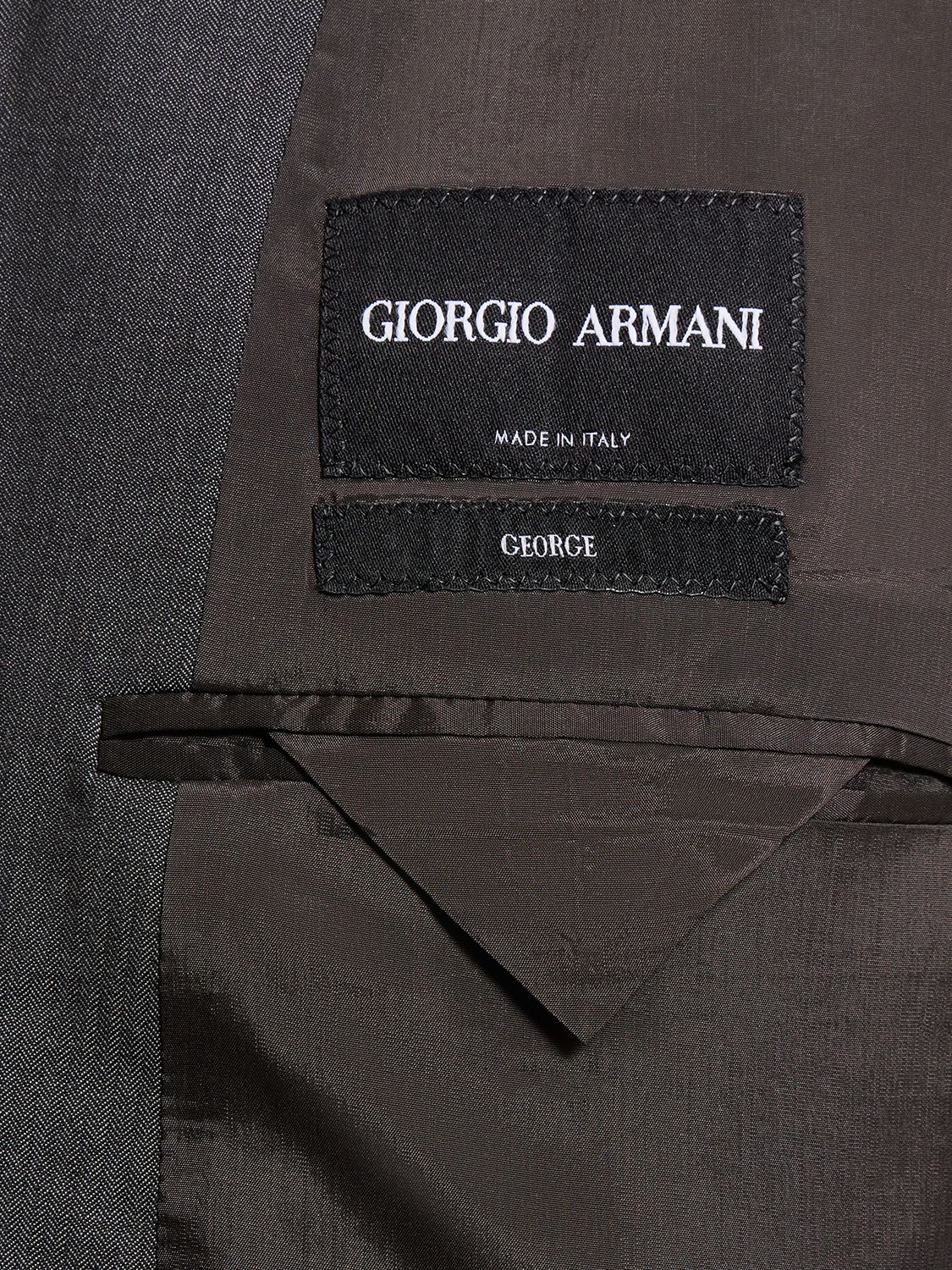 Shop Giorgio Armani Lvr Exclusive Wool Single Breast Jacket In Grey