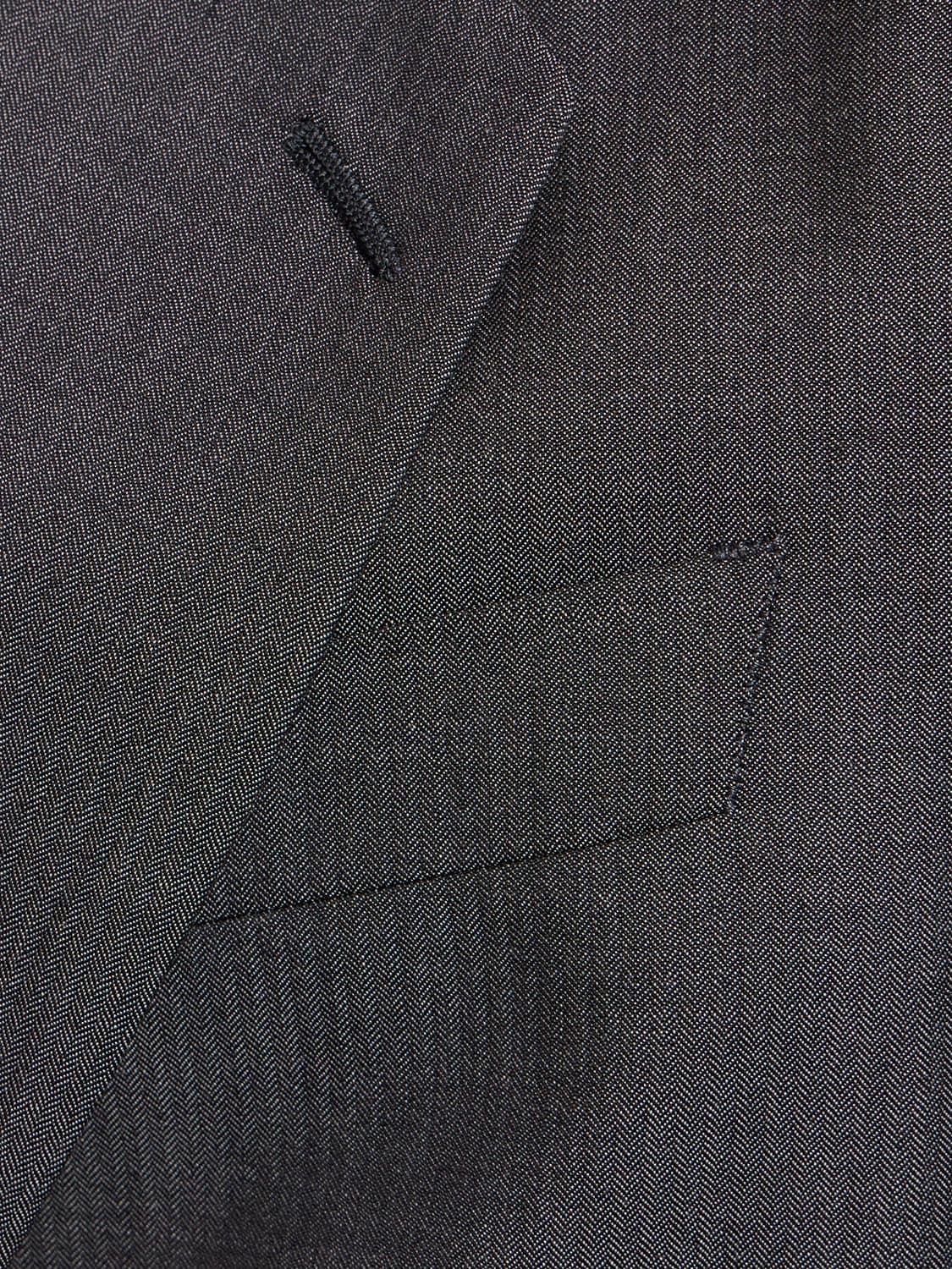 Shop Giorgio Armani Lvr Exclusive Wool Single Breast Jacket In Grey