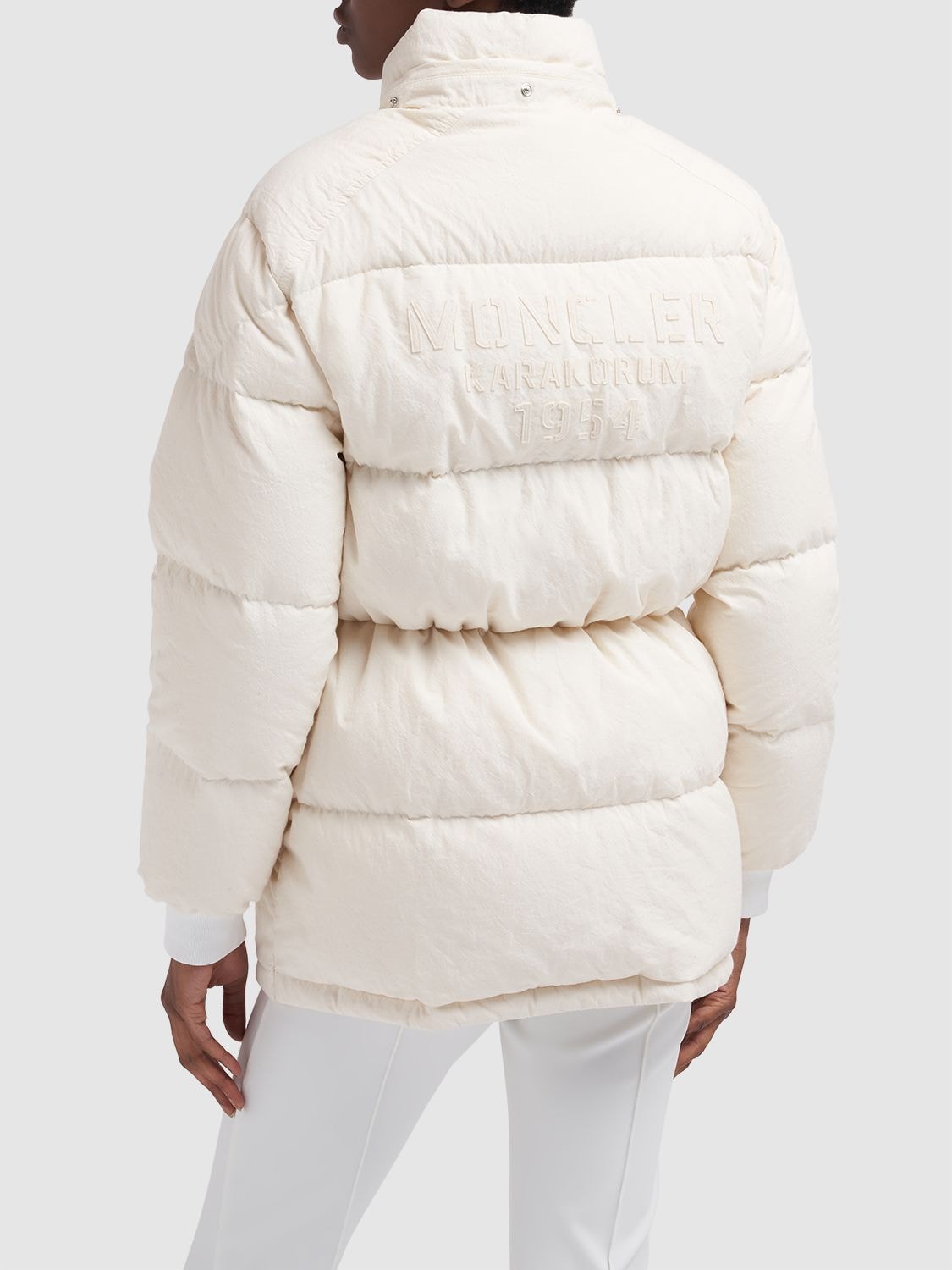 Shop Moncler Karakorum Cotton Down Jacket In Natural White