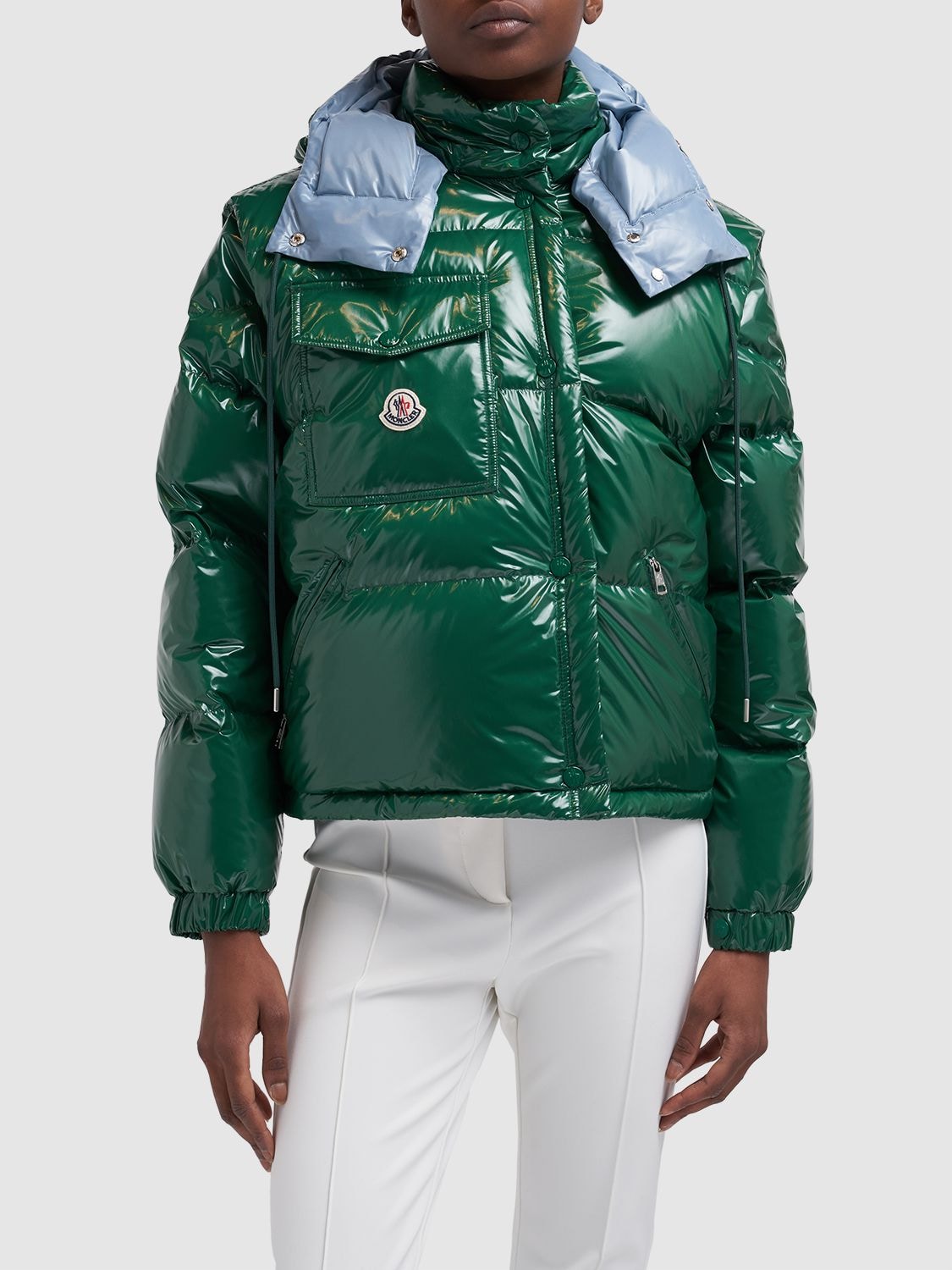 Shop Moncler Karakorum Ripstop Down Jacket In Green,blue