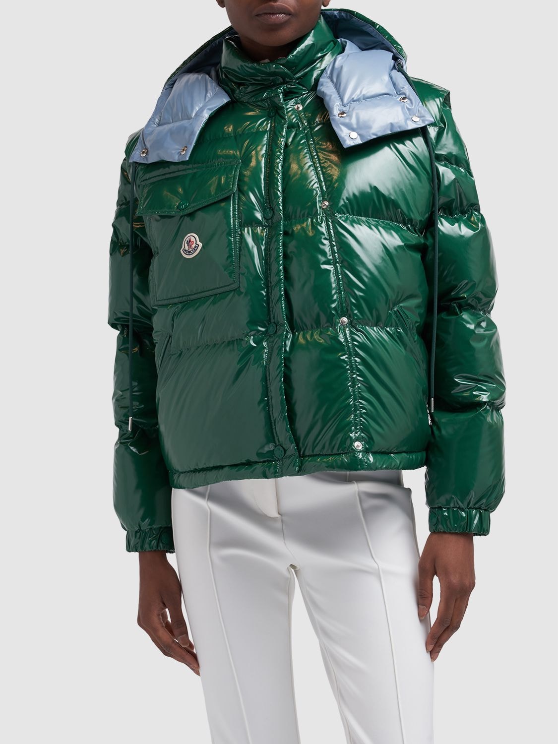 Shop Moncler Karakorum Ripstop Down Jacket In Green,blue