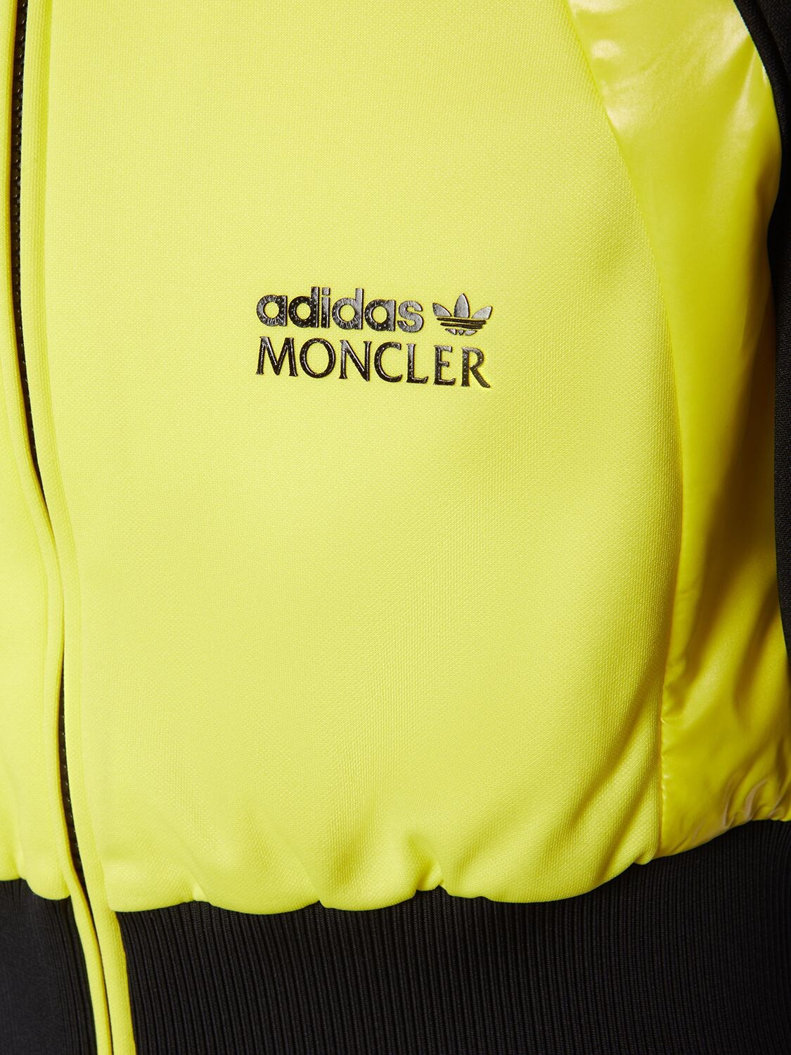 Shop Moncler Genius Moncler X Adidas Tech Zip-up Cardigan In Black,yellow