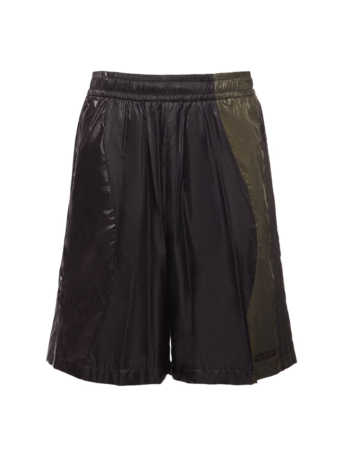 Shop Moncler Genius Moncler X Adidas Nylon Sweat Shorts In Black,green