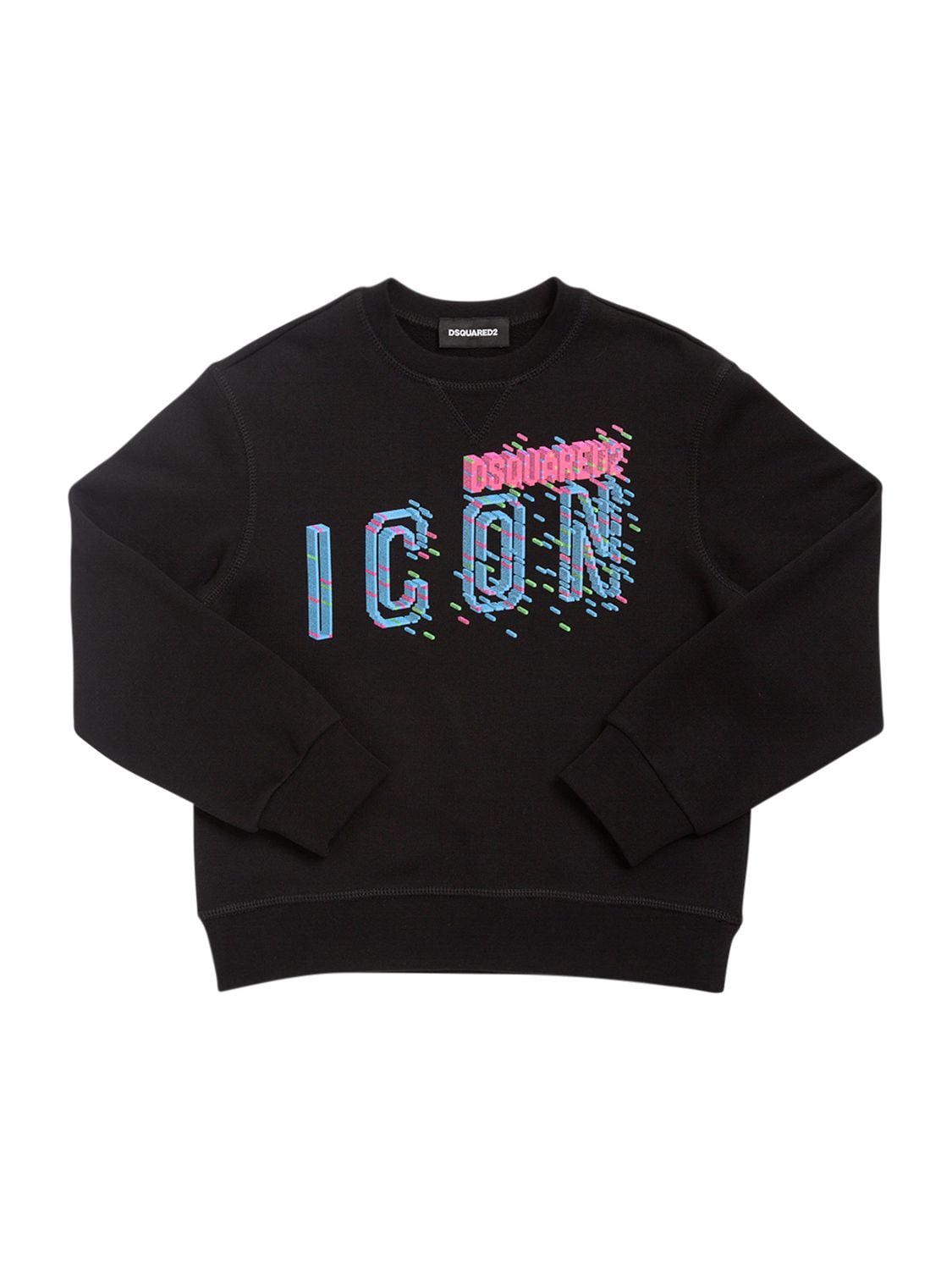 Dsquared2 Kids' Icon Print Cotton Sweatshirt In Black