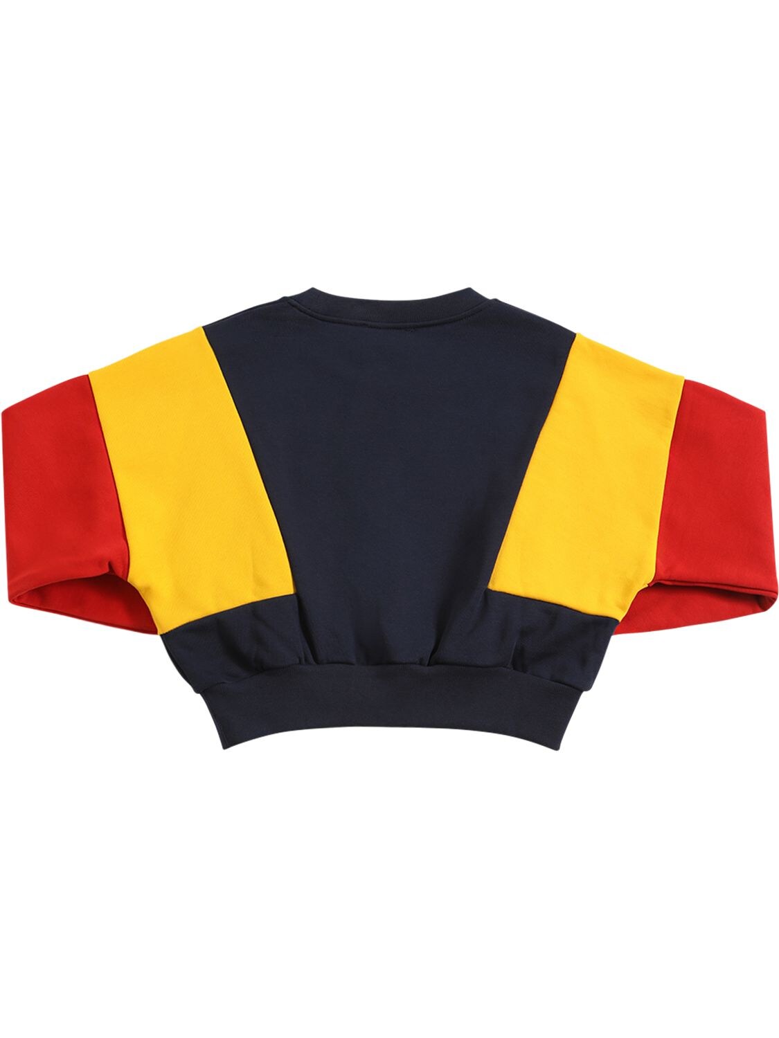Shop Dsquared2 Color Block Cropped Cotton Sweatshirt In Multicolor