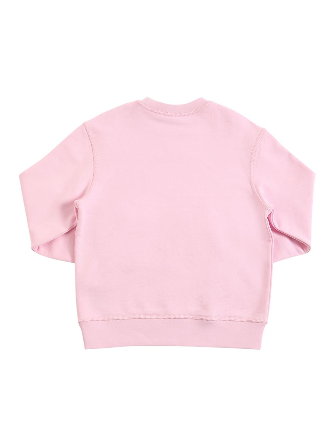Shop Dsquared2 Logo Printed Cotton Sweatshirt In Pink
