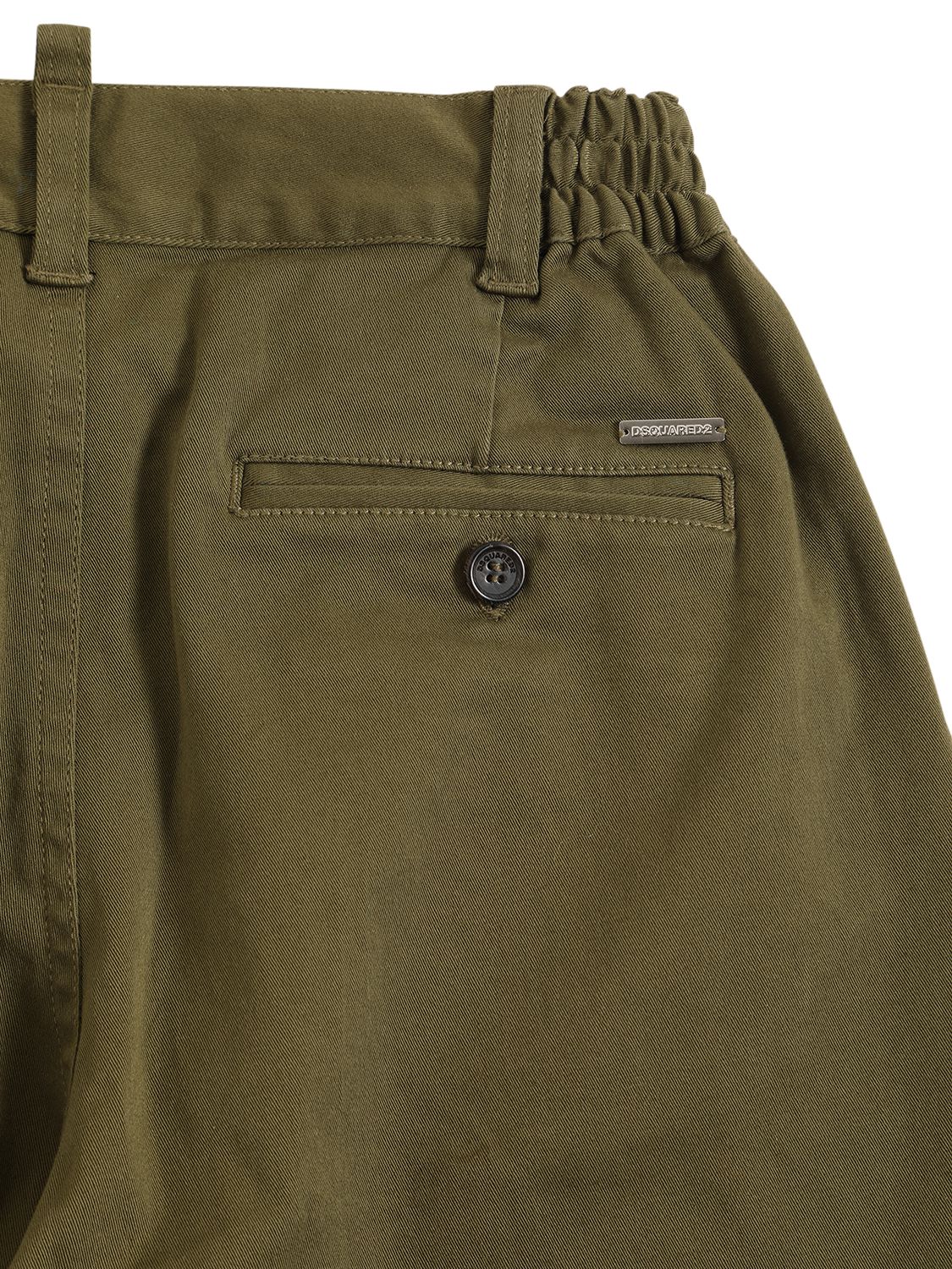 Shop Dsquared2 Cotton Gabardine Pants In Military Green