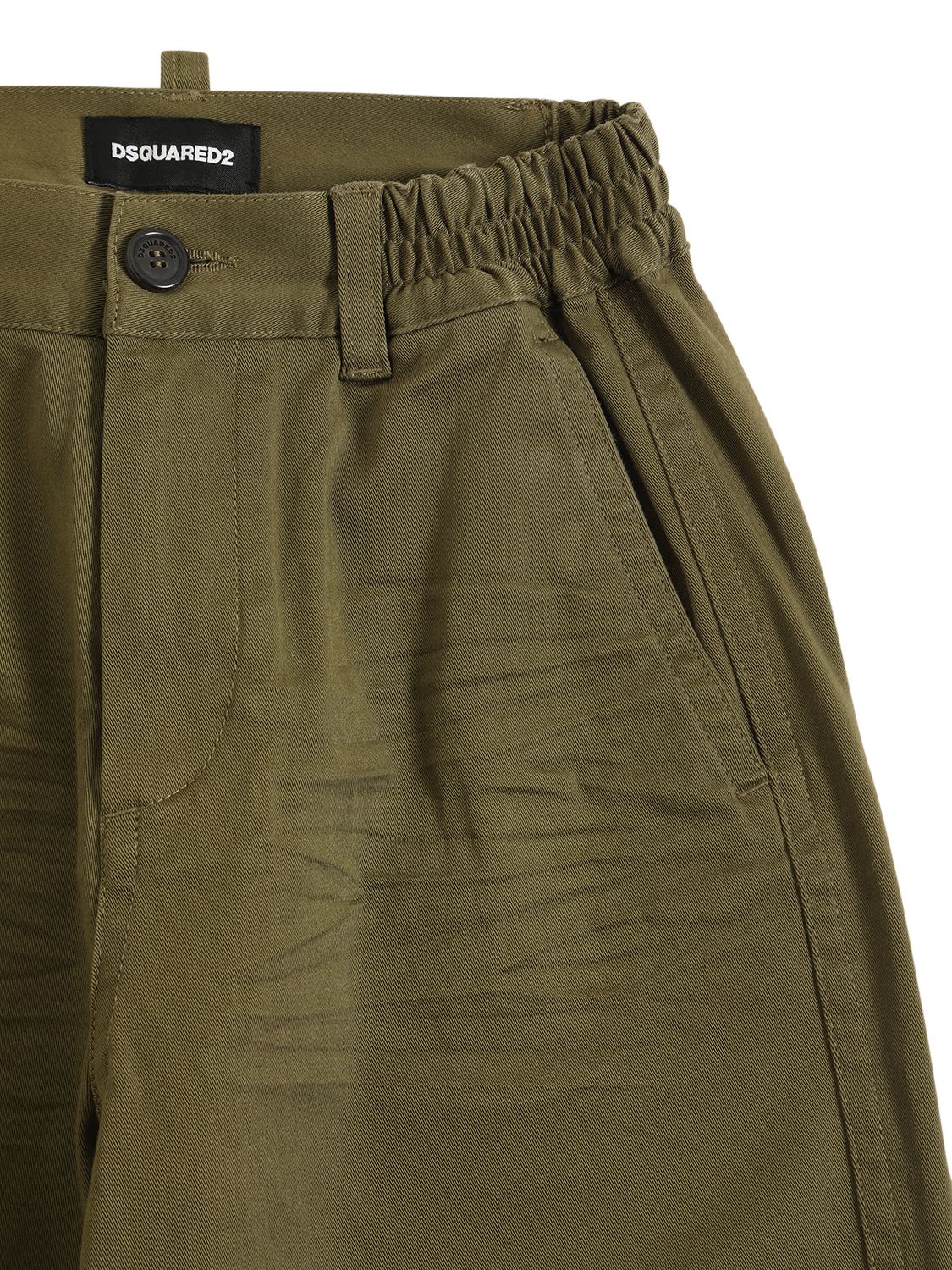 Shop Dsquared2 Cotton Gabardine Pants In Military Green