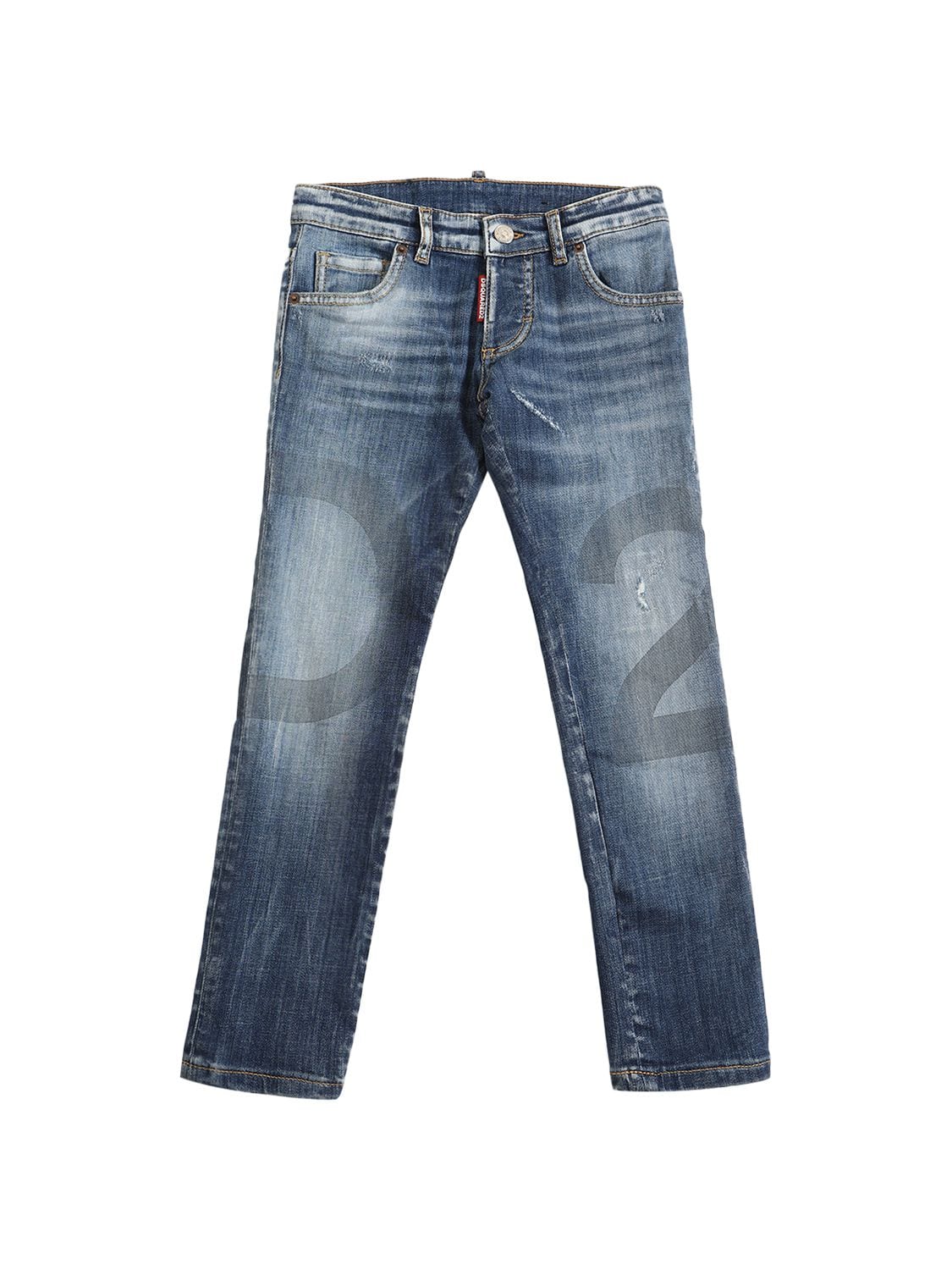 Cotton Denim Stonewashed Jeans