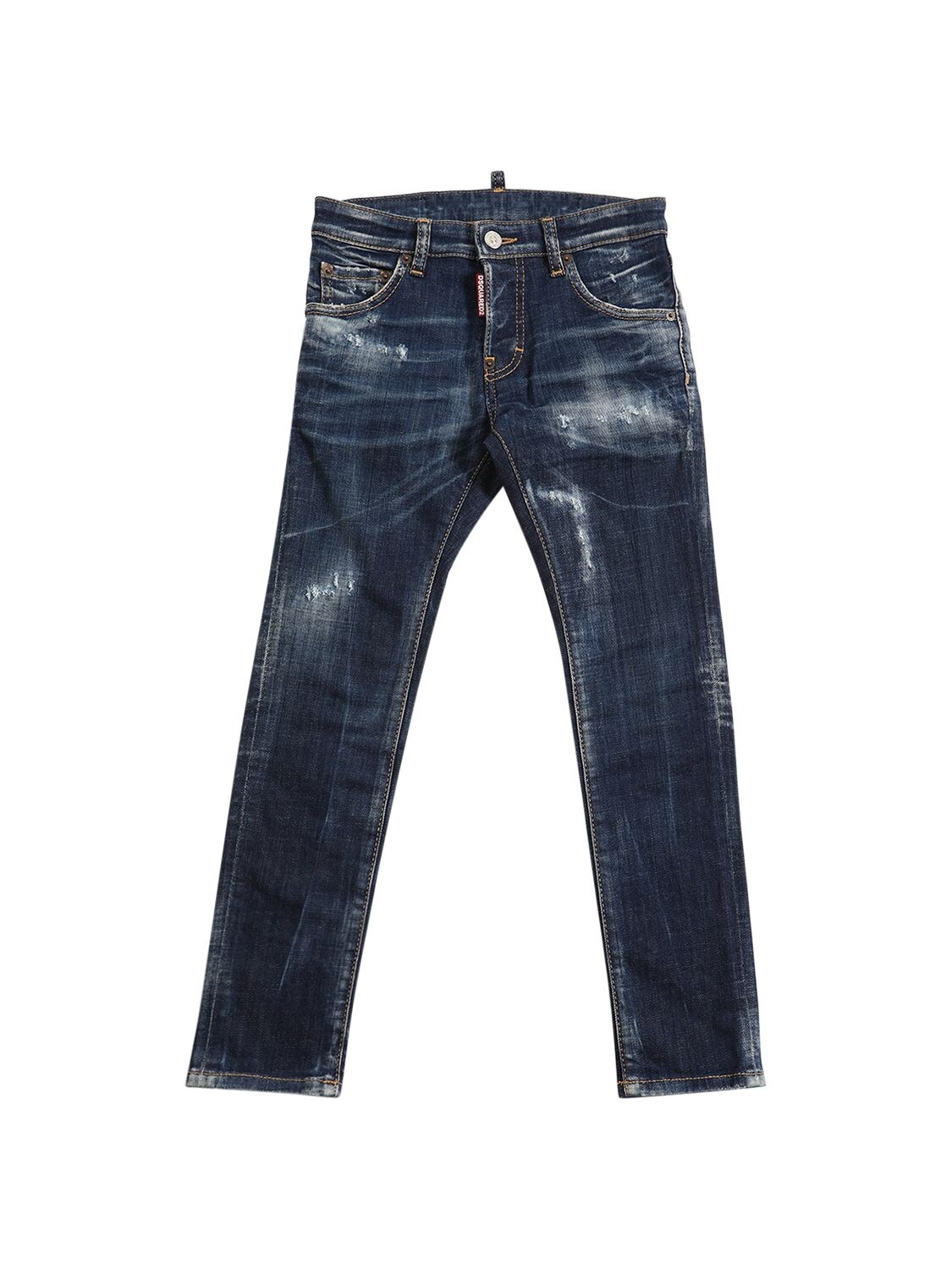 Cotton Denim Faded Jeans