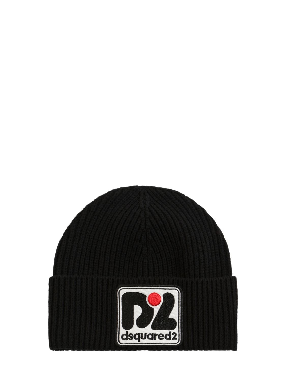 Image of Wool Blend Beanie W/logo Patch