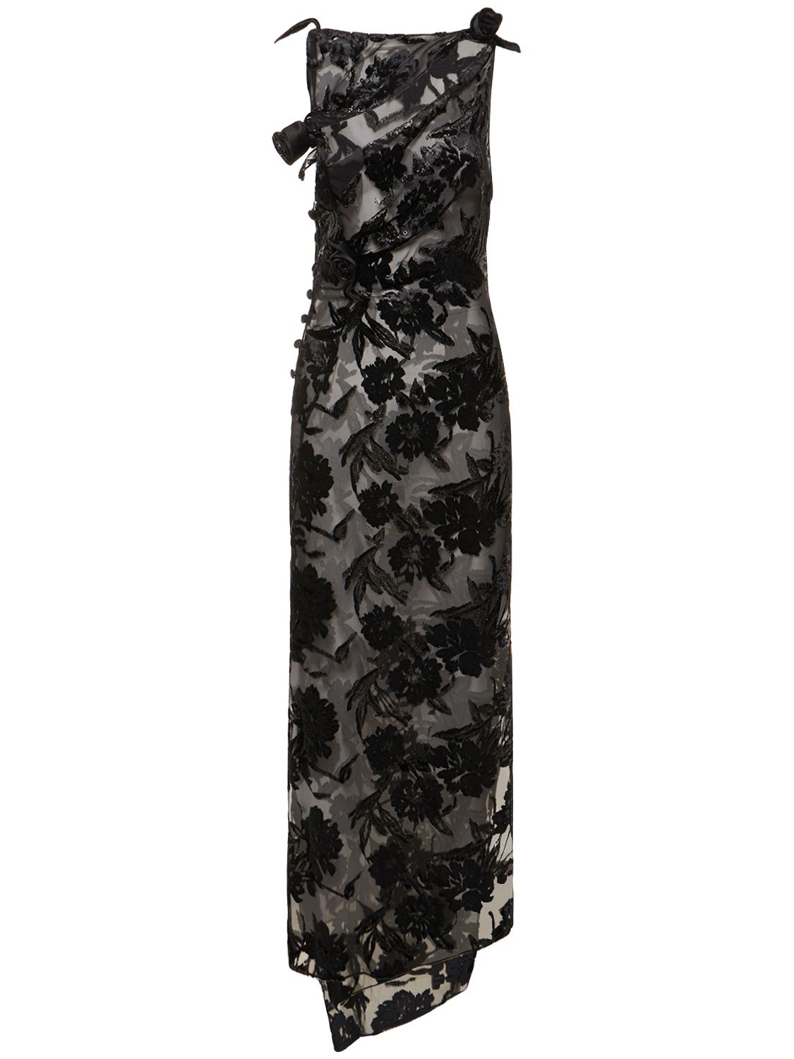 Coperni Lvr Exclusive Lurex Jacquard Long Dress In Black