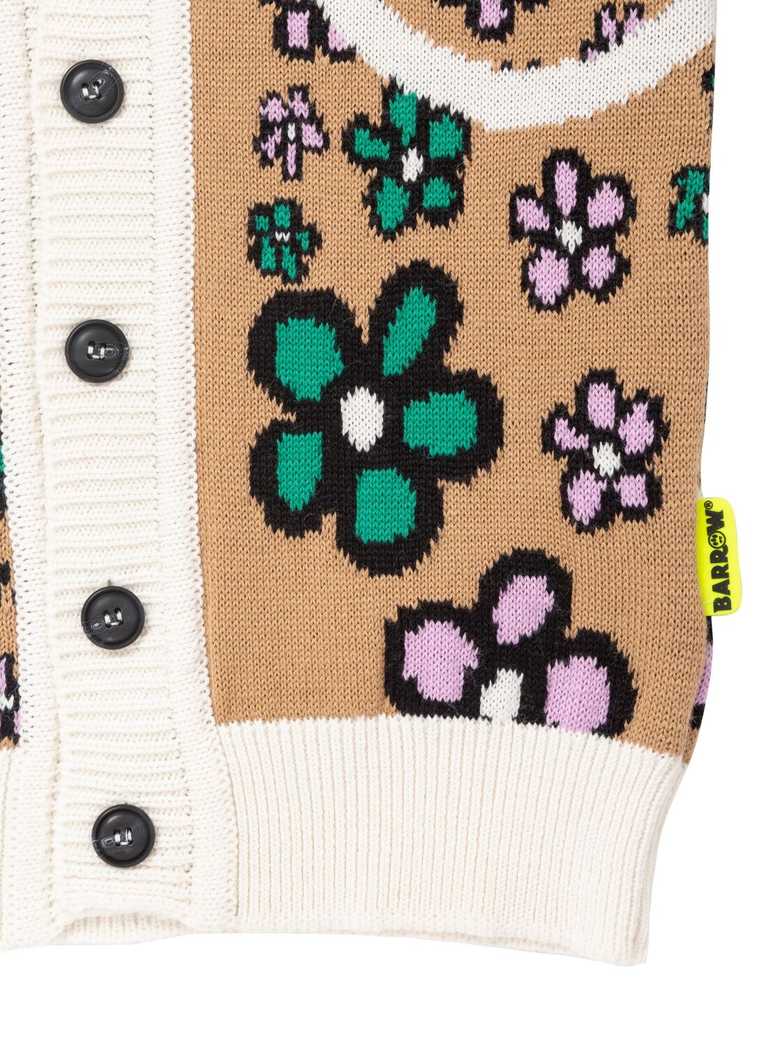 Shop Barrow Intarsia Wool Blend Knit Cardigan In Multicolor