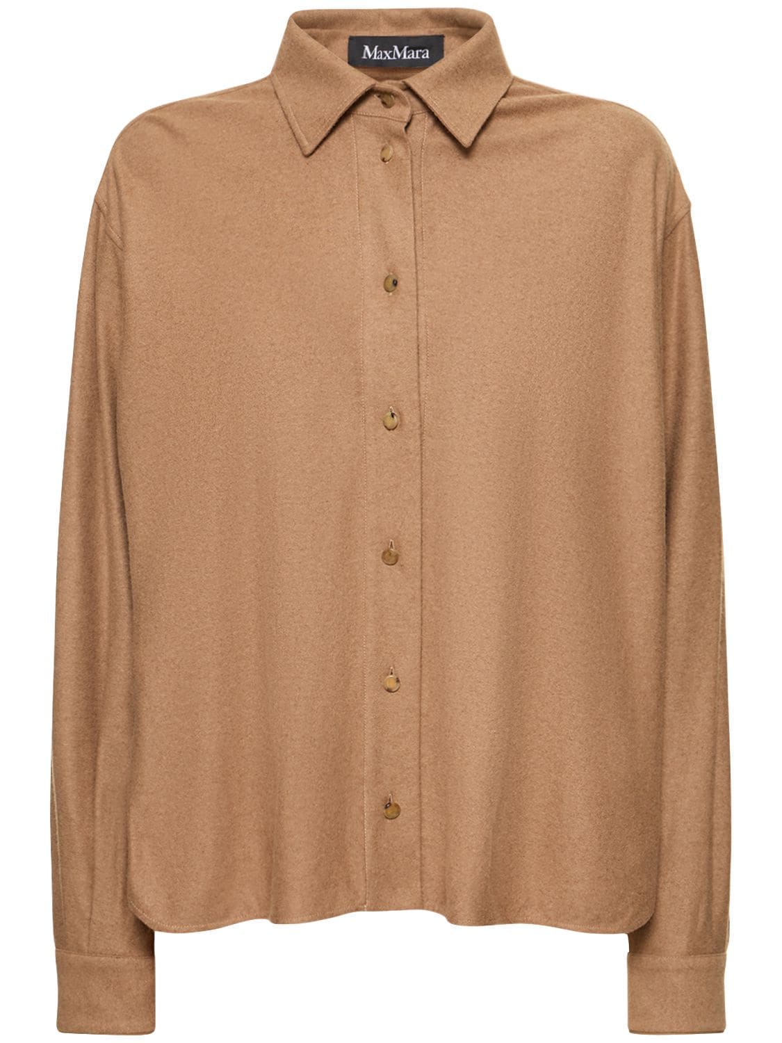 Max Mara Lvr Exclusive Camel Flannel Shirt