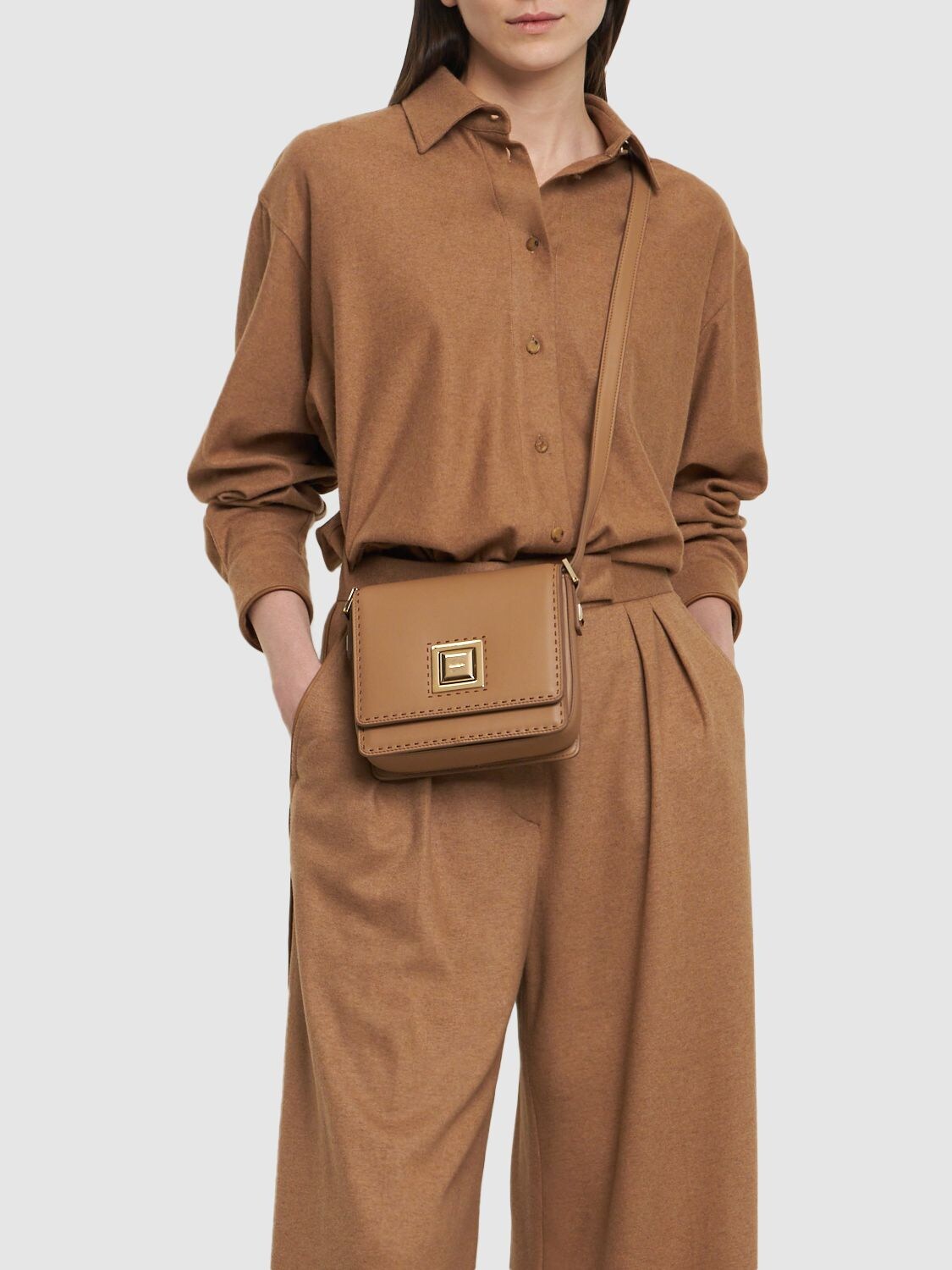Shop Max Mara Lvr Exclusive Mm Bag Leather Bag In Camel