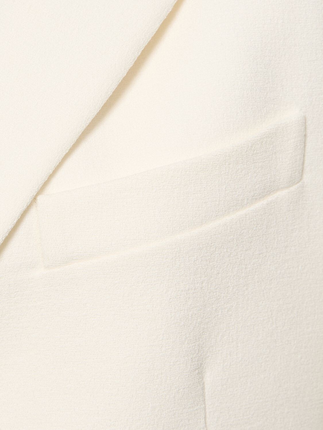 Shop Victoria Beckham Lvr Exclusive Open Back Crepe Jacket In Ivory