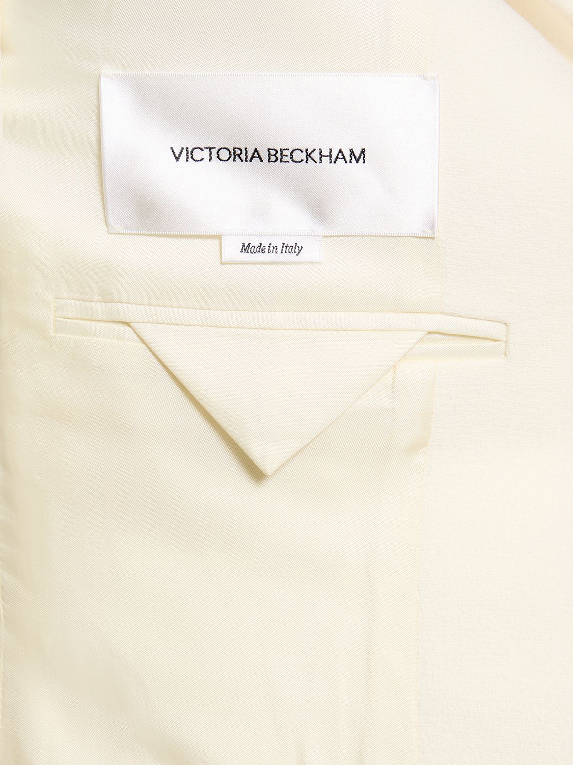 Shop Victoria Beckham Lvr Exclusive Open Back Crepe Jacket In Ivory