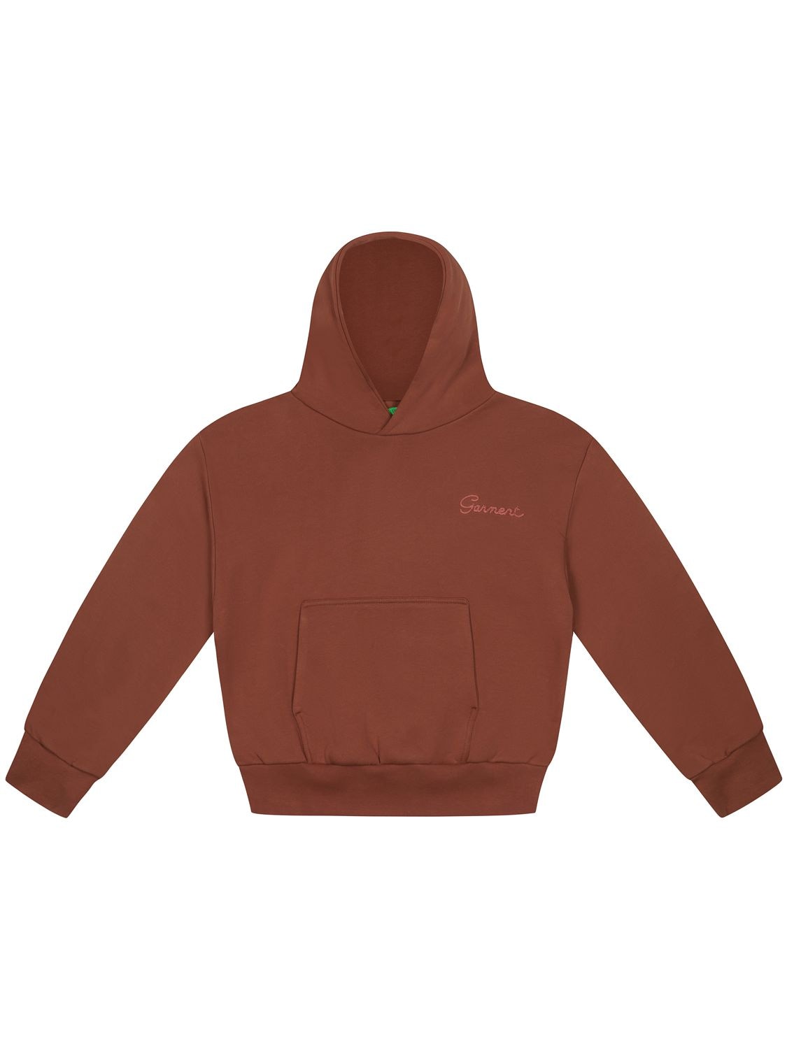 Garment Workshop Double Layer Hoodie W/ Double Embroidery In Mocha Brown