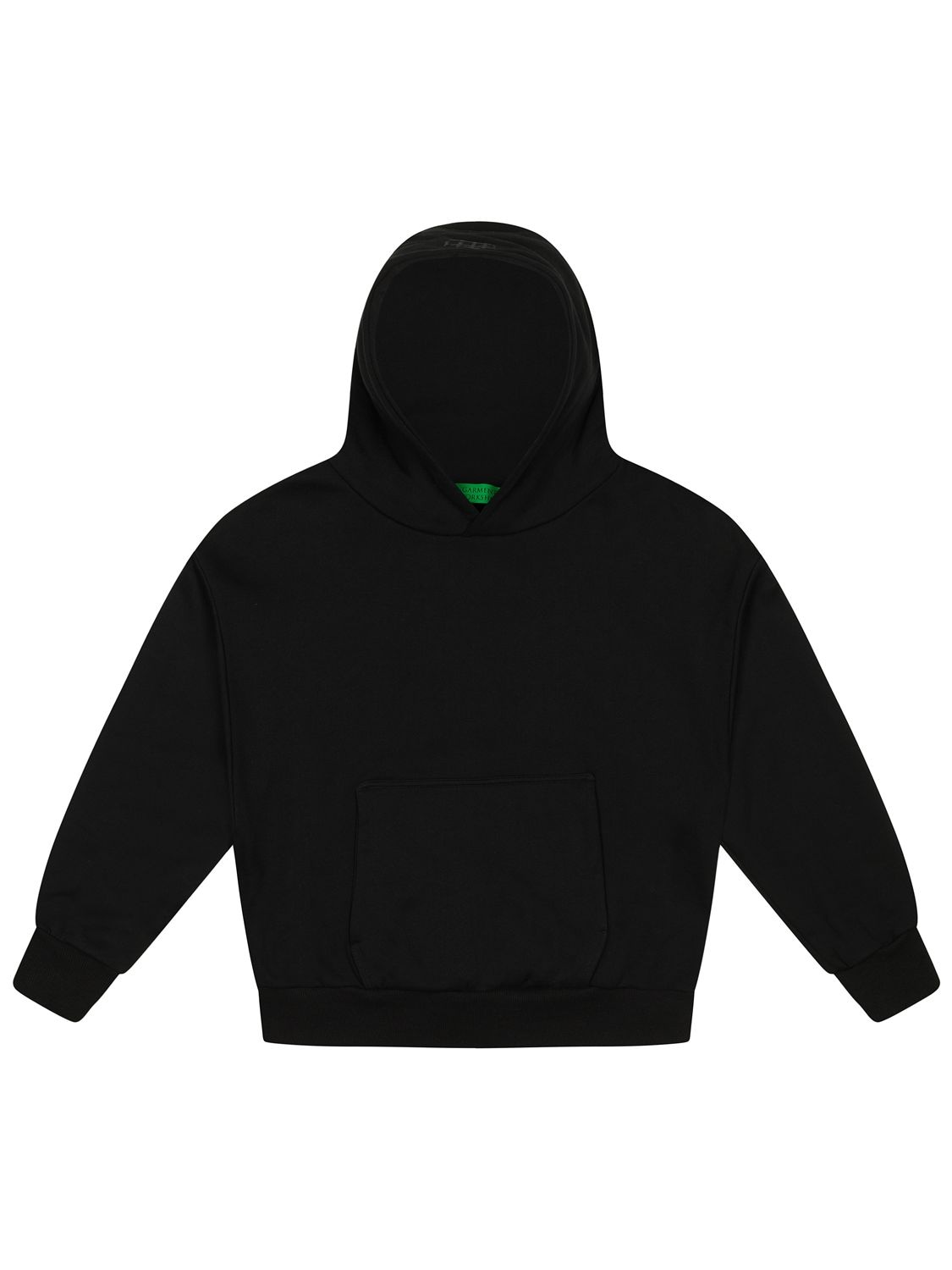Garment Workshop Double Layer Hoodie W/ Double Embroidery In Chaos Black
