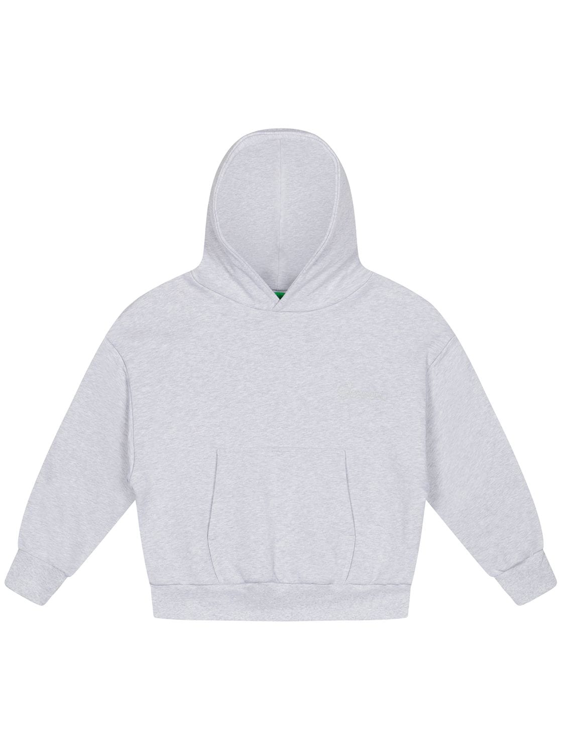 Garment Workshop Double Layer Hoodie W/ Double Embroidery In Heather Grey
