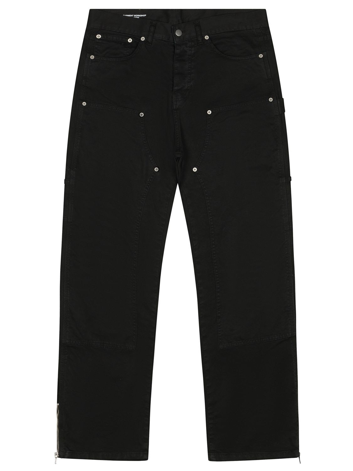Garment Workshop Canvas Double Knee Trousers In Chaos Black