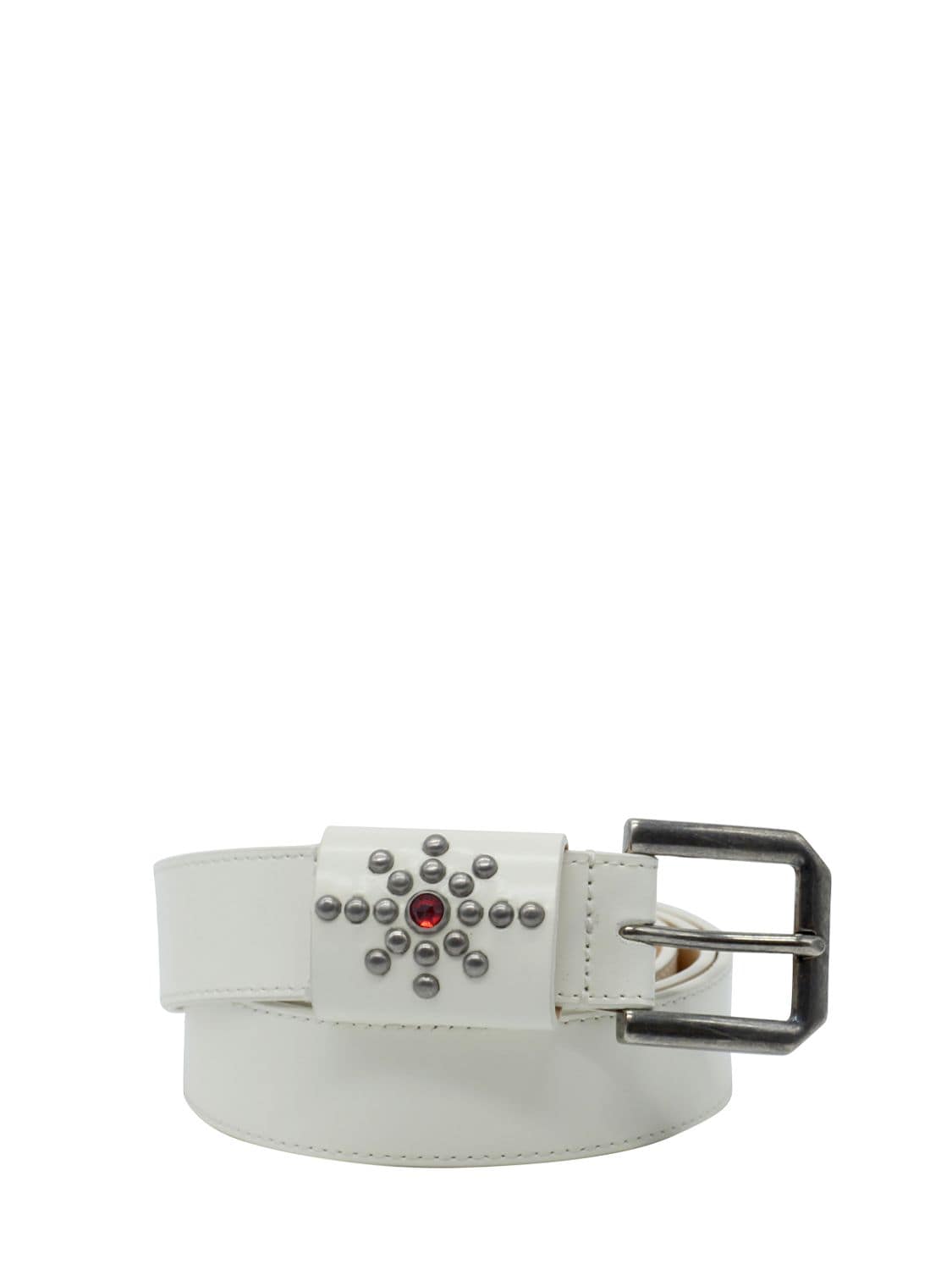 Htc Los Angeles 3cm Studded Leather Belt In Butter