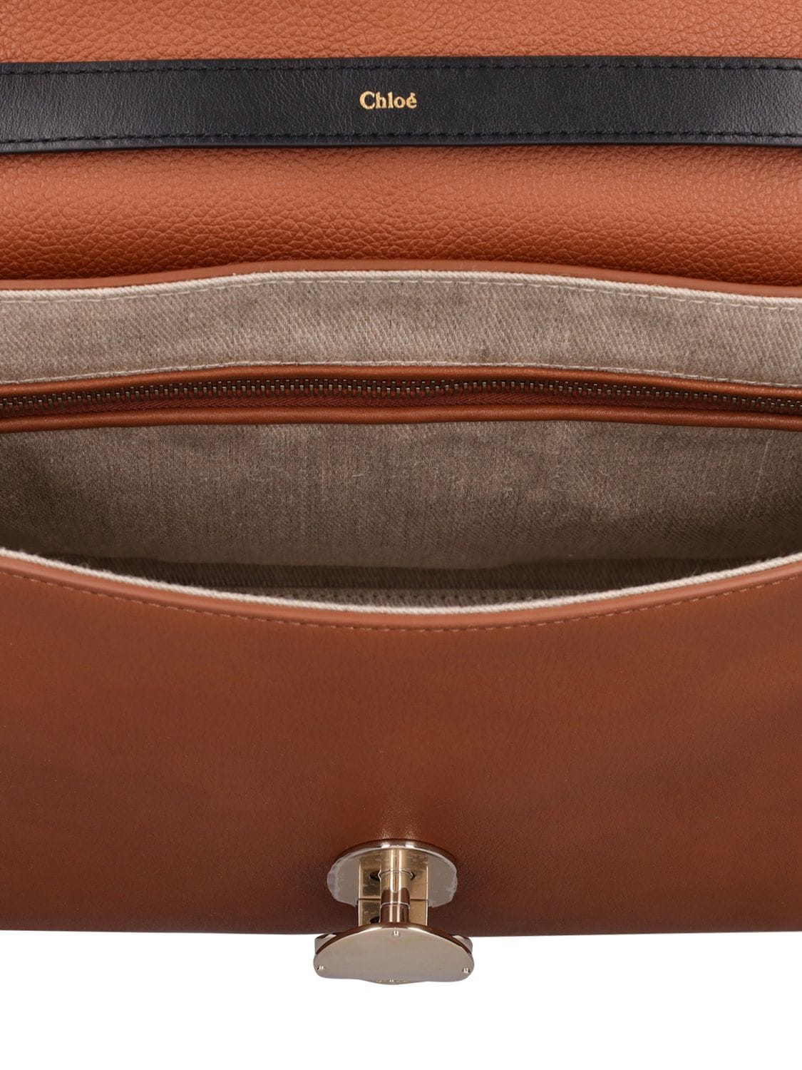 Shop Chloé Medium Penelope Leather Shoulder Bag In Caramel
