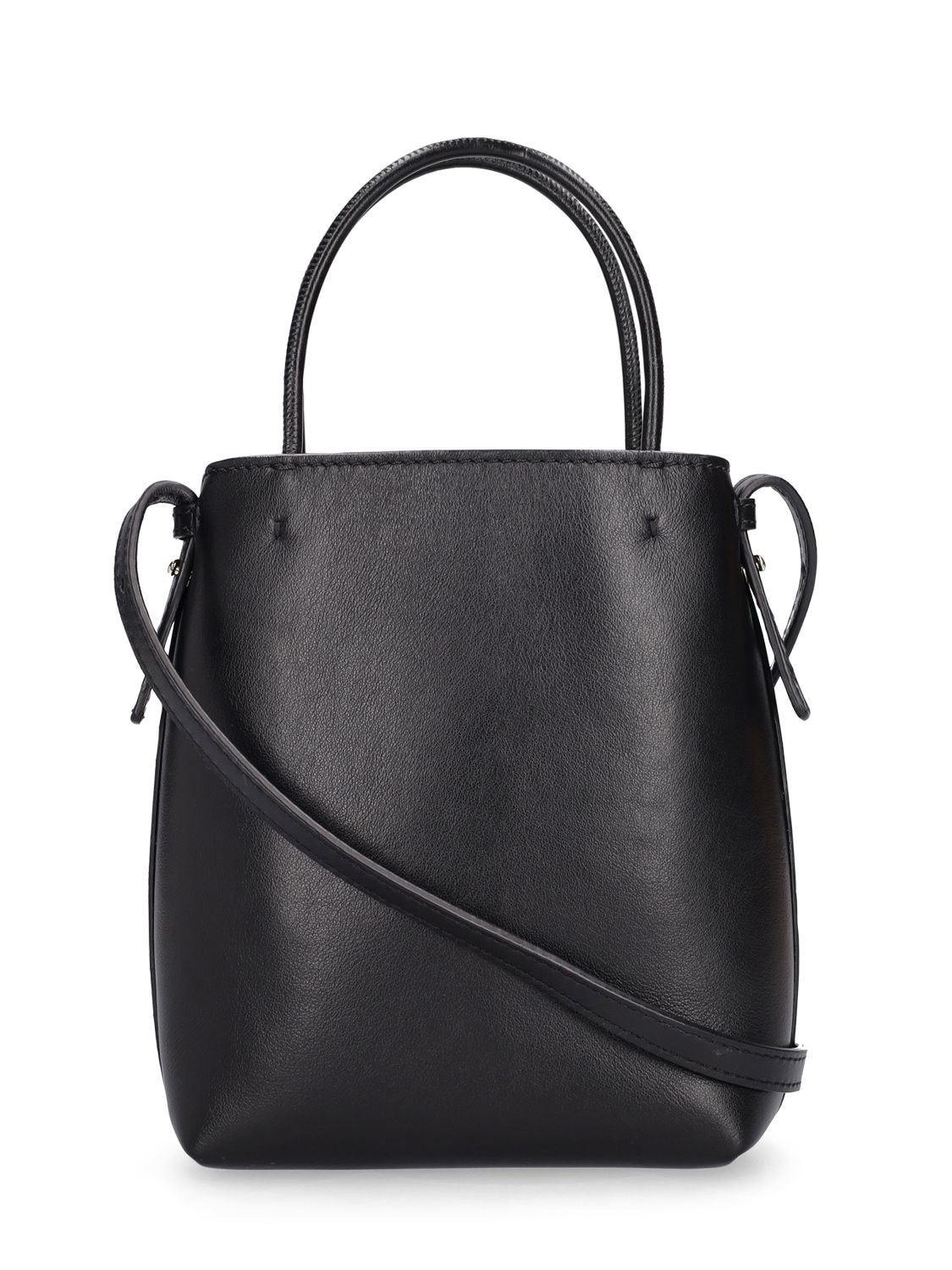 Shop Chloé Sense Leather Top Handle Bag In Black