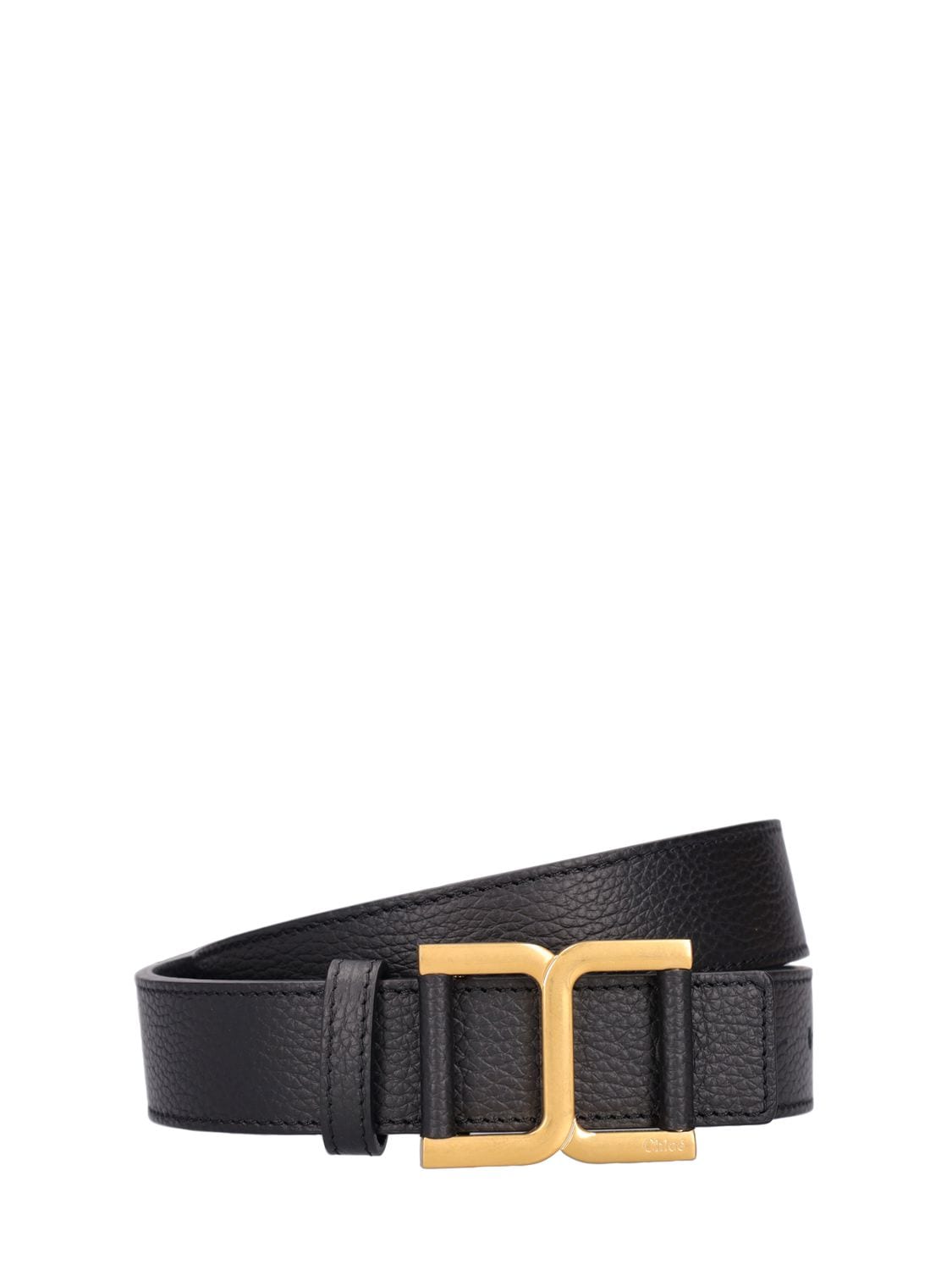 Shop Chloé Marcie Leather Belt In Black