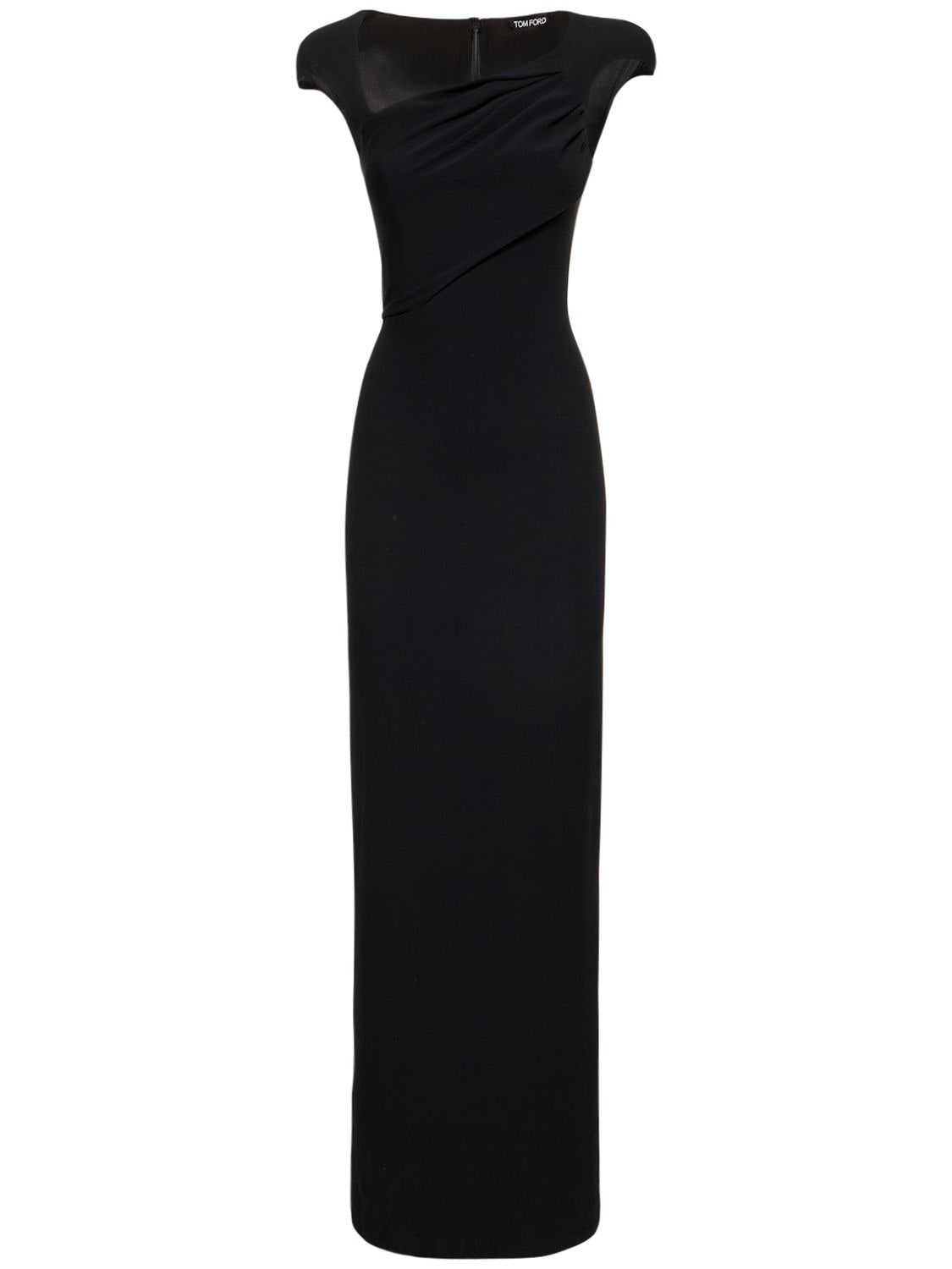 Tom Ford Lvr Exclusive Silk Georgette Long Dress In Black