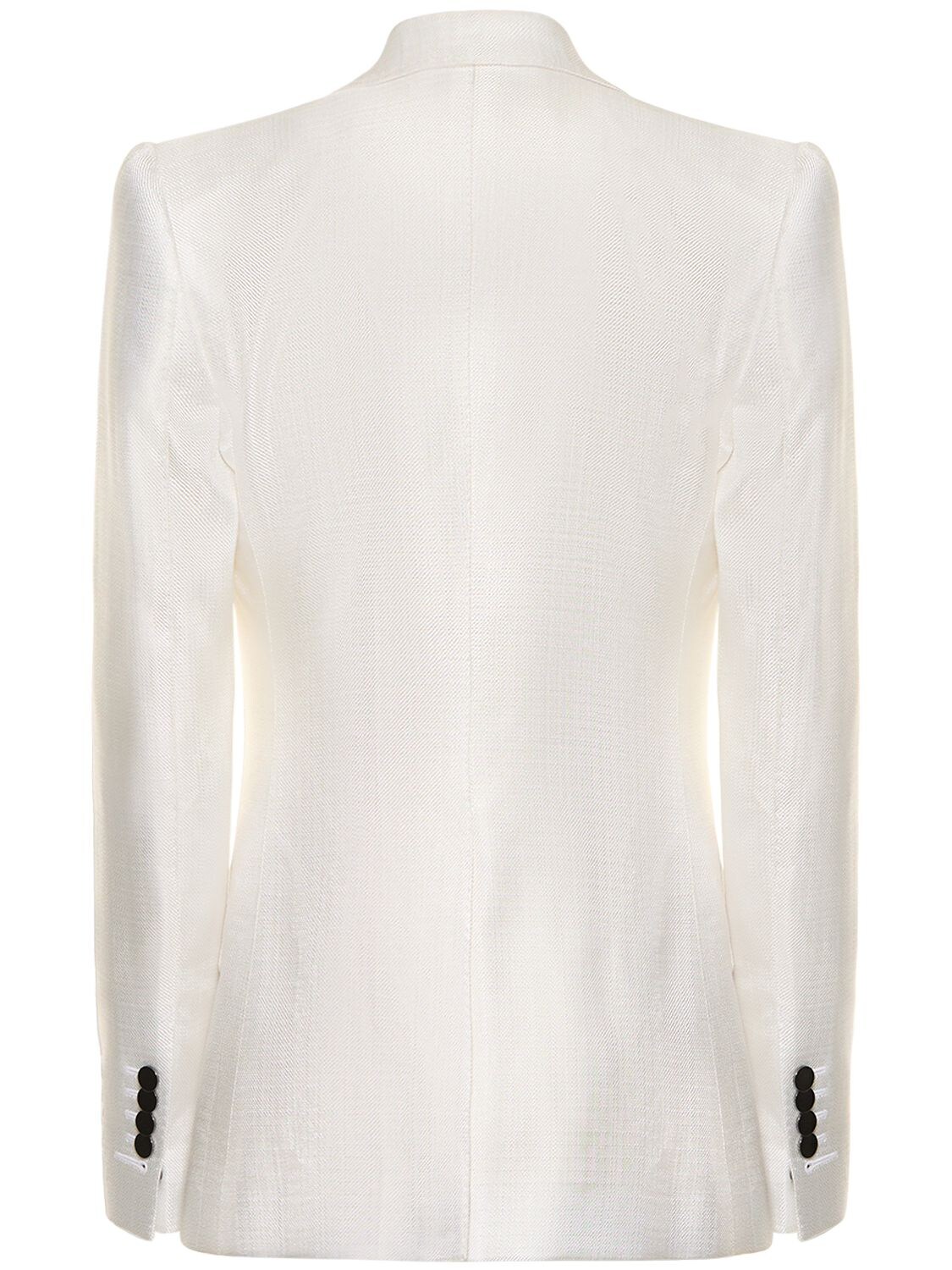 Shop Tom Ford Lvr Exclusive Satin Single Breast Blazer In White