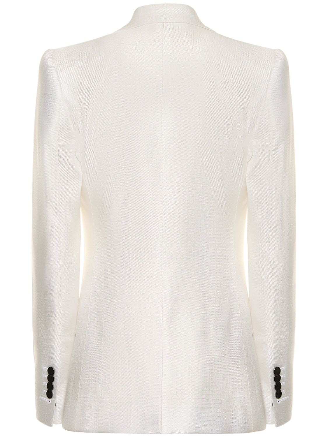 Shop Tom Ford Lvr Exclusive Satin Single Breast Blazer In White