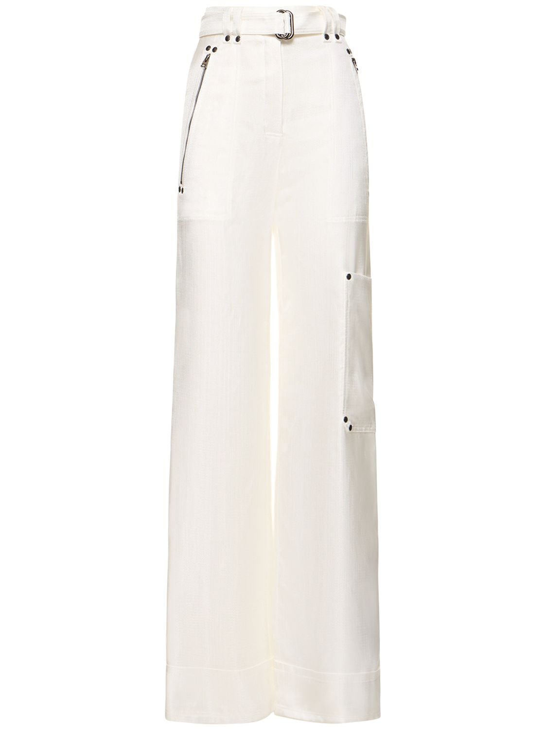 Tom Ford Lvr Exclusive Satin High Rise Wide Pants In White