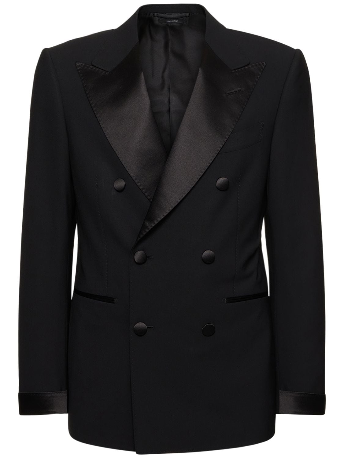 Shop Tom Ford Lvr Exclusive Shelton Double Wool Jacket In Black