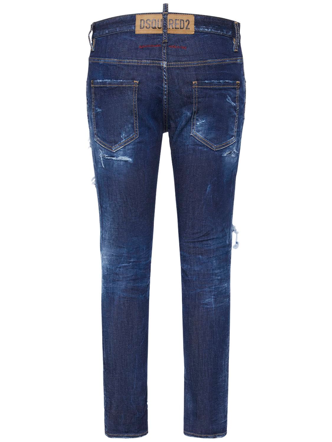 Dsquared2 Super Twinky Stretch Cotton Denim Jeans In Navy