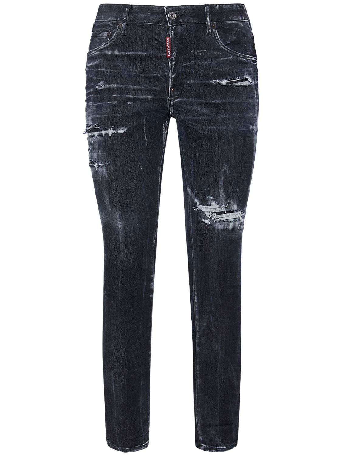 Dsquared2 Super Twinky Stretch Cotton Denim Jeans In Black
