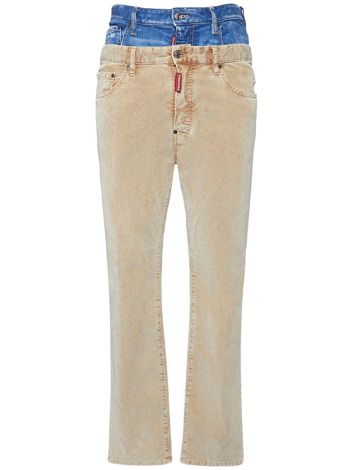 Dsquared2 642 Twin Pack Layered Effect Jeans In Walnut