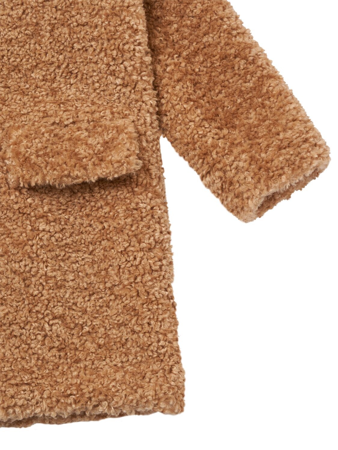 Shop Monnalisa Teddy Coat In Brown