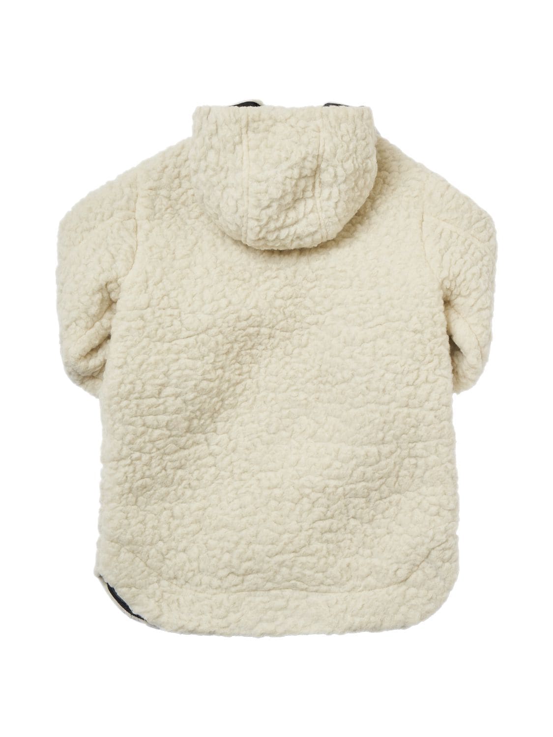 Shop Monnalisa Hooded Teddy Puffer Coat In Off White
