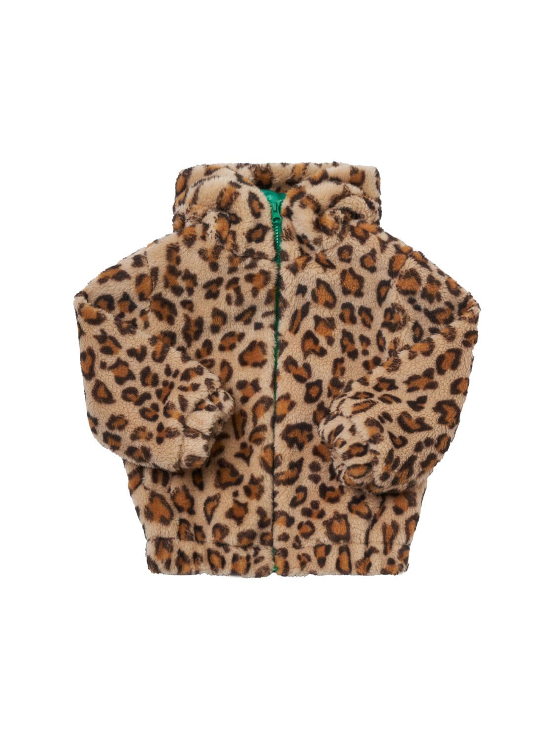 Image of Leopard Print Faux Fur Jacket