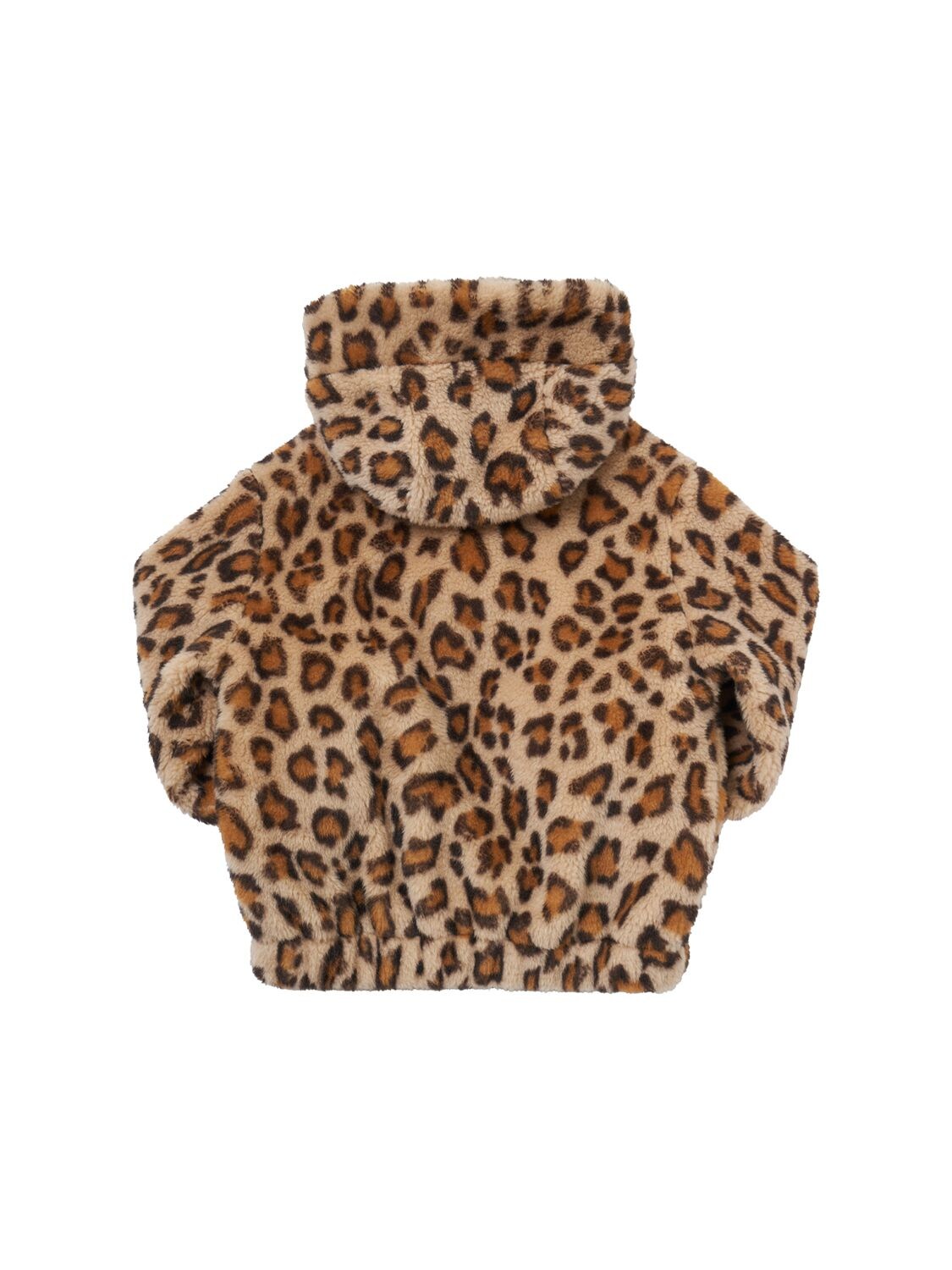 Shop Monnalisa Leopard Print Faux Fur Jacket In Brown