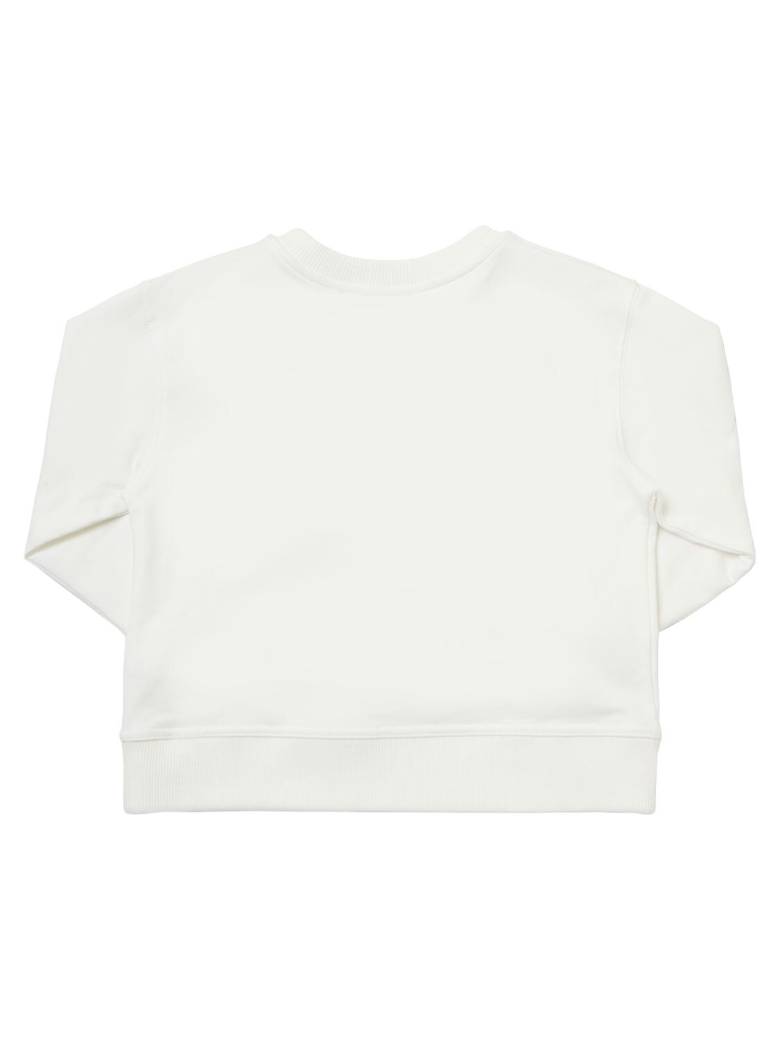 Shop Monnalisa Panther Printed Cotton Blend Sweatshirt In White